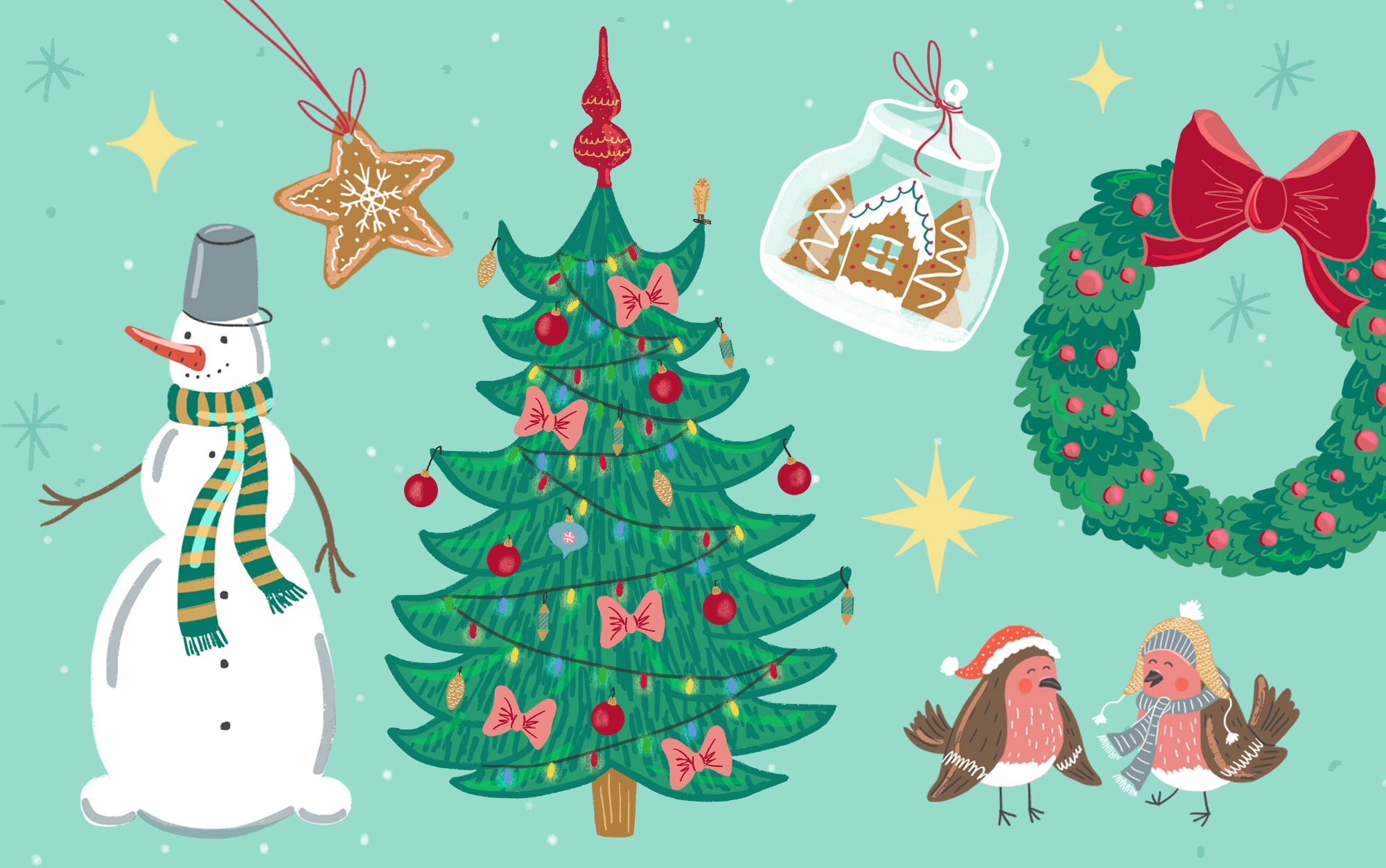 Новогодние иллюстрации для дизайна упаковок - скриншот 3