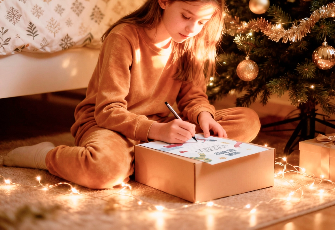 Письмо Деду Морозу. Шаблон с яркими новогодними иллюстрациями - скриншот 1