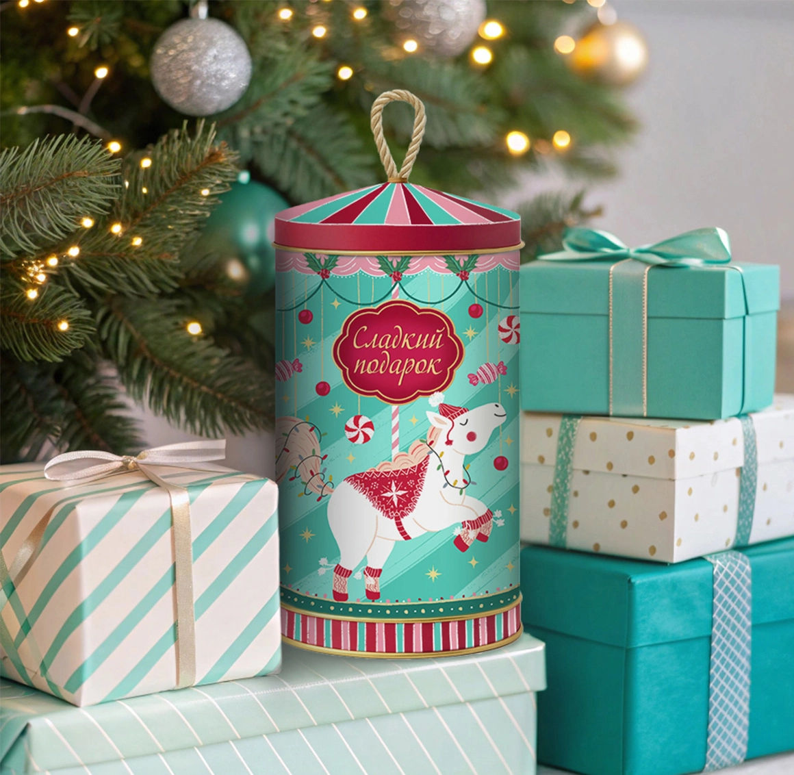 Новогодняя этикетка с лошадкой. Готовый принт для печати - скриншот 2