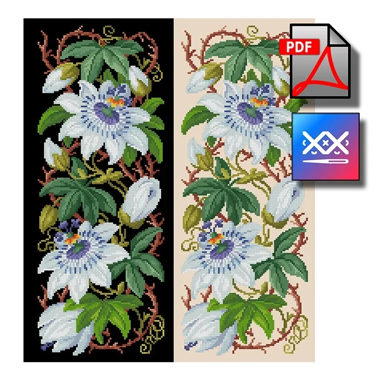 Панель "Пассифлора" Старинная восстановленная схема - превью главного изображения