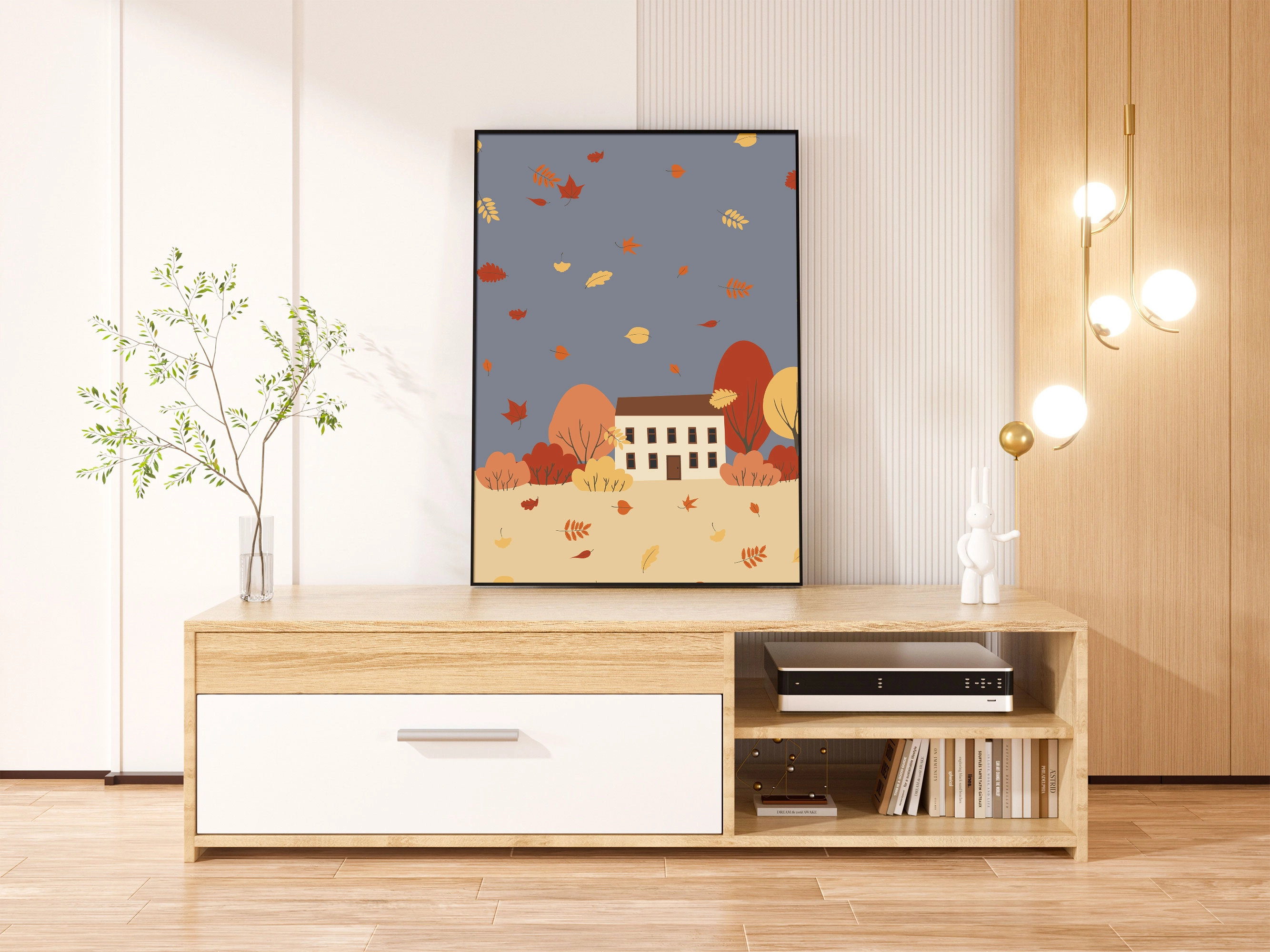 Набор векторных осенних пейзажей. Природные и городские ландшафты. - скриншот 3