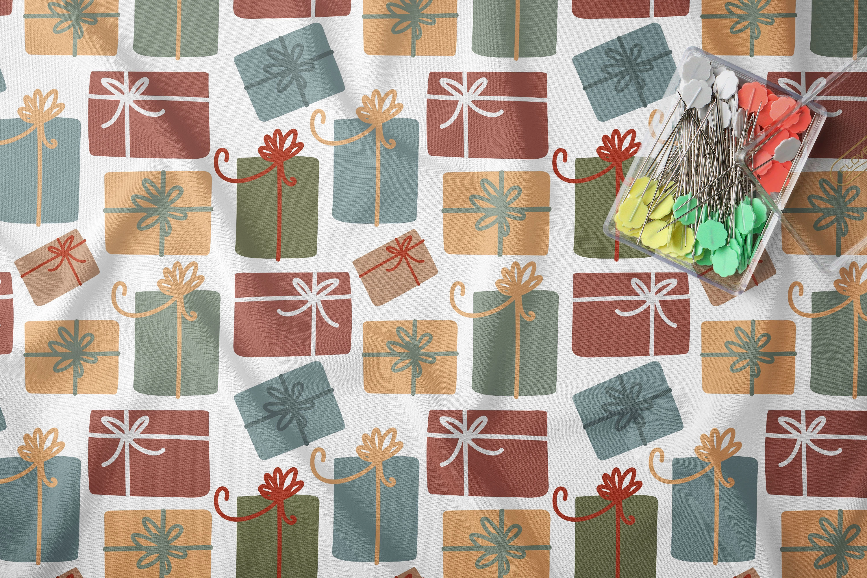 Коллекция новогодних бесшовных паттернов с зимними городскими сценами, праздничными людьми и рождественским декором для дизайнерских проектов - скриншот 7