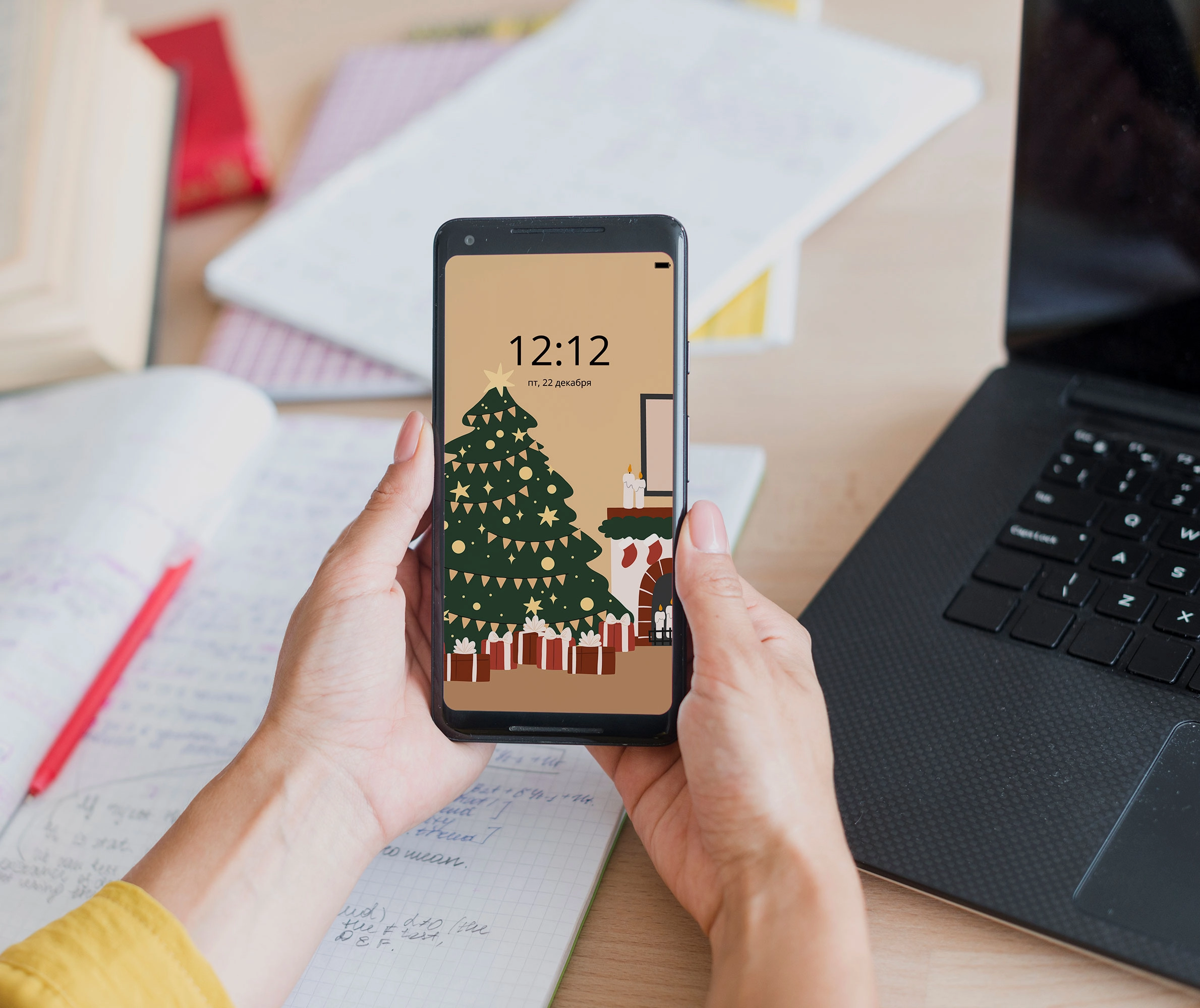 Набор элементов для создания новогодних иллюстраций с семьями, ёлками и праздничным декором - скриншот 7