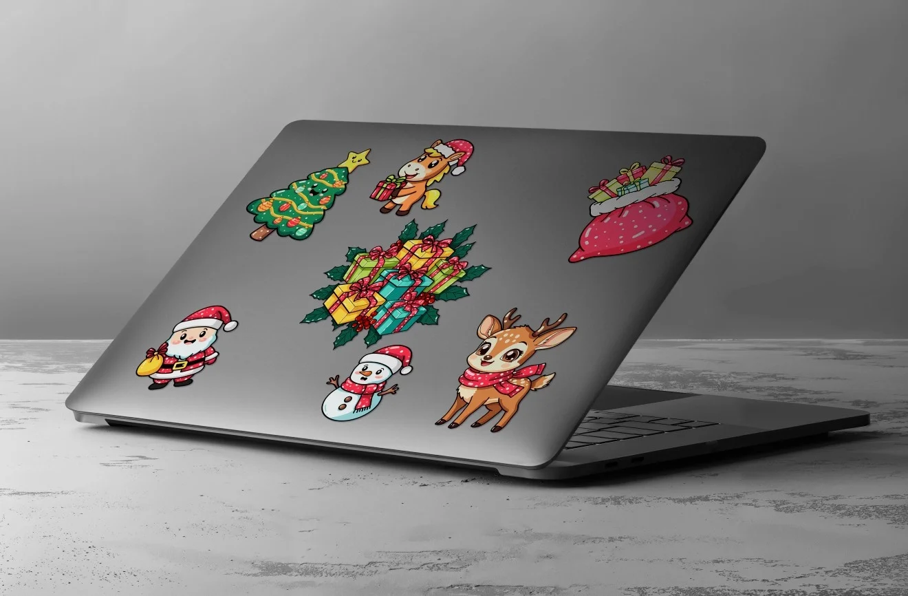 Рождественские стикеры. Векторный новогодний набор - скриншот 1