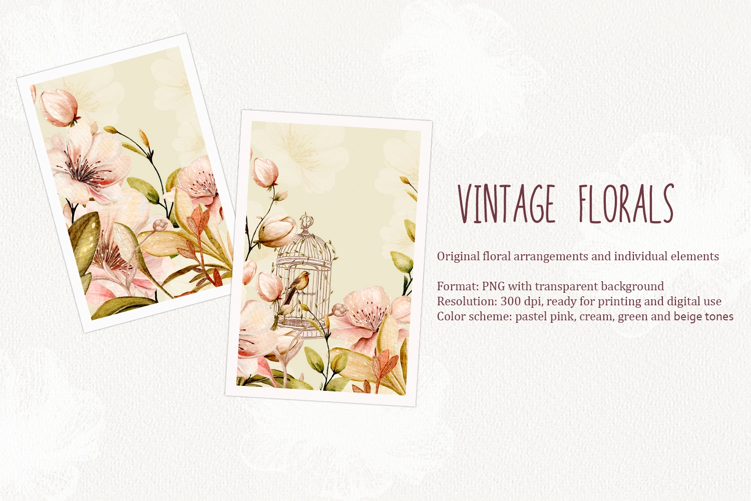 Нежные цветы — акварельный клипарт - скриншот 2