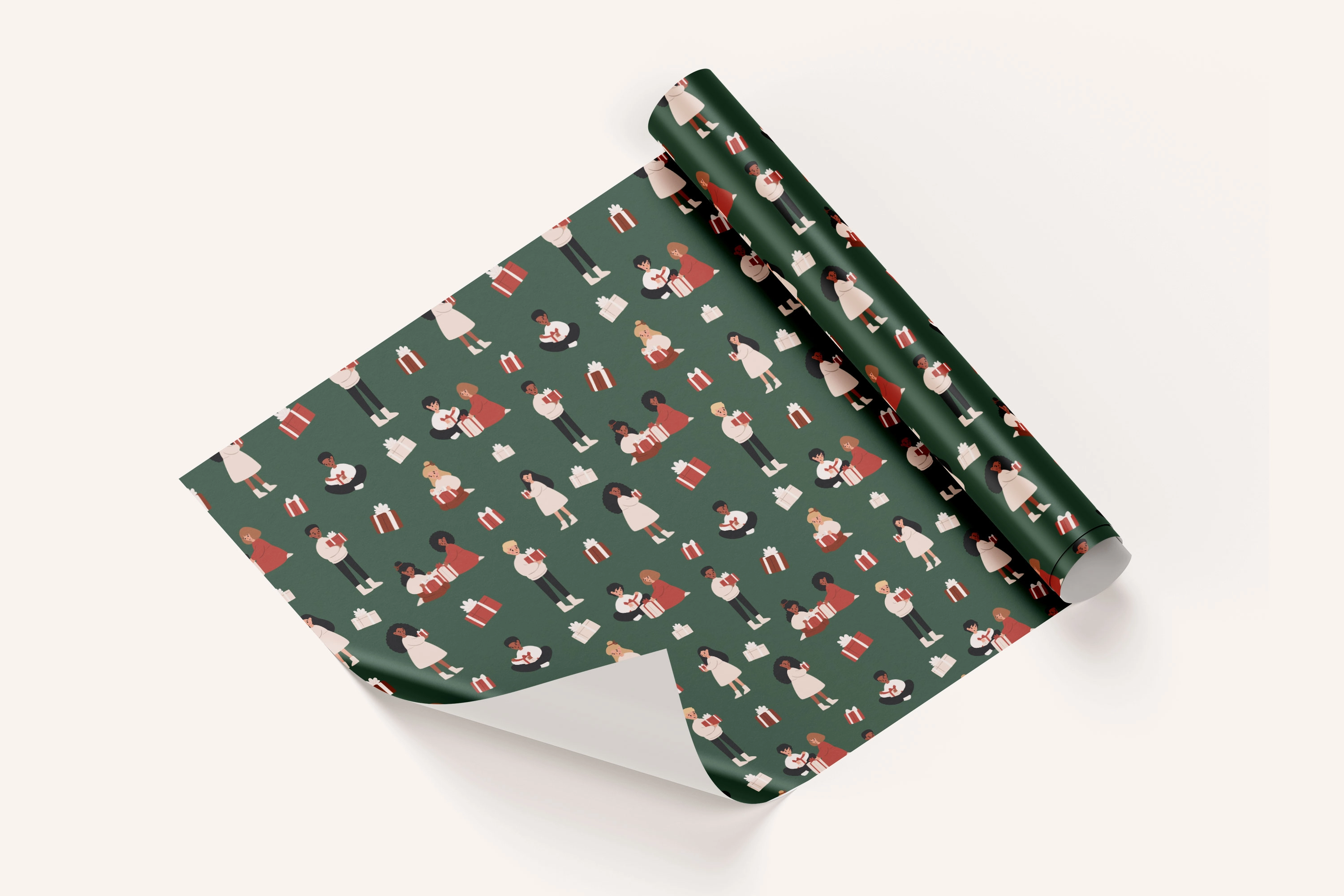 Коллекция новогодних паттернов с семьями, подарками и праздничными элементами - скриншот 6