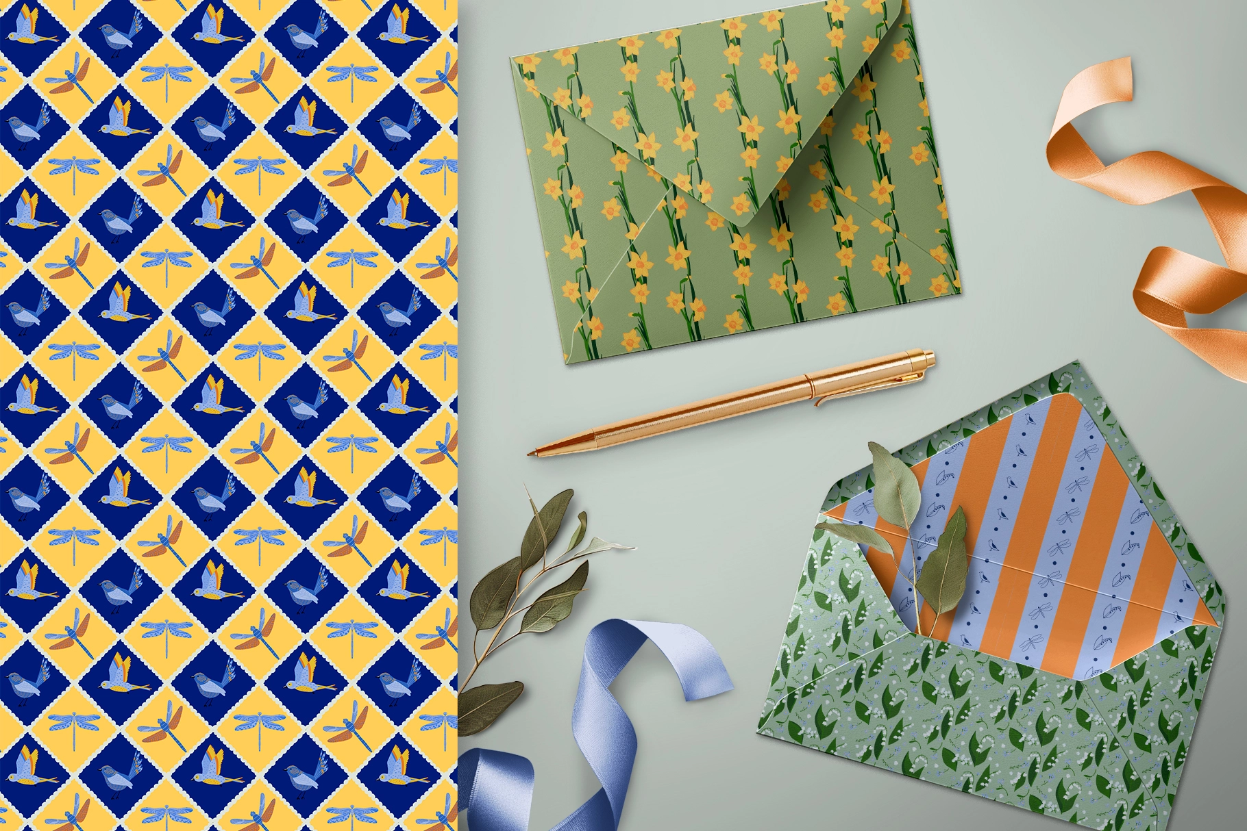 Весенний луг | Коллекция элементов и бесшовных паттернов - скриншот 1