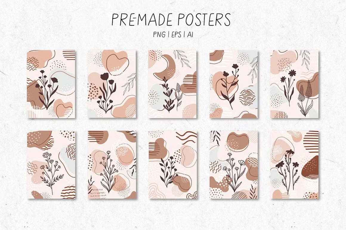 Большая абстрактная коллекция с цветочными элементами - скриншот 9