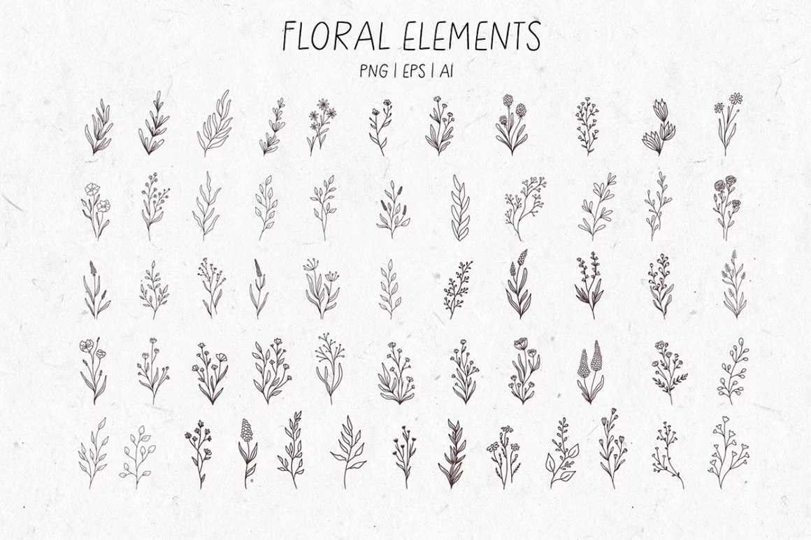 Большая абстрактная коллекция с цветочными элементами - скриншот 10