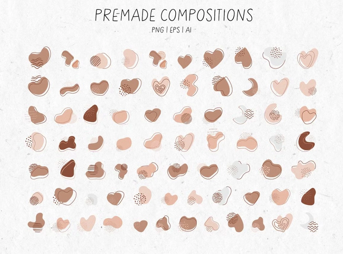 Большая абстрактная коллекция с цветочными элементами - скриншот 13