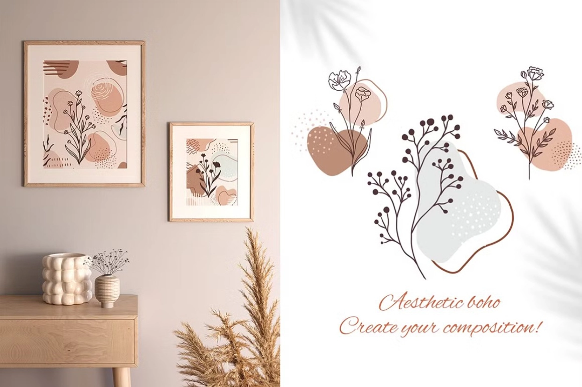 Большая абстрактная коллекция с цветочными элементами - скриншот 5