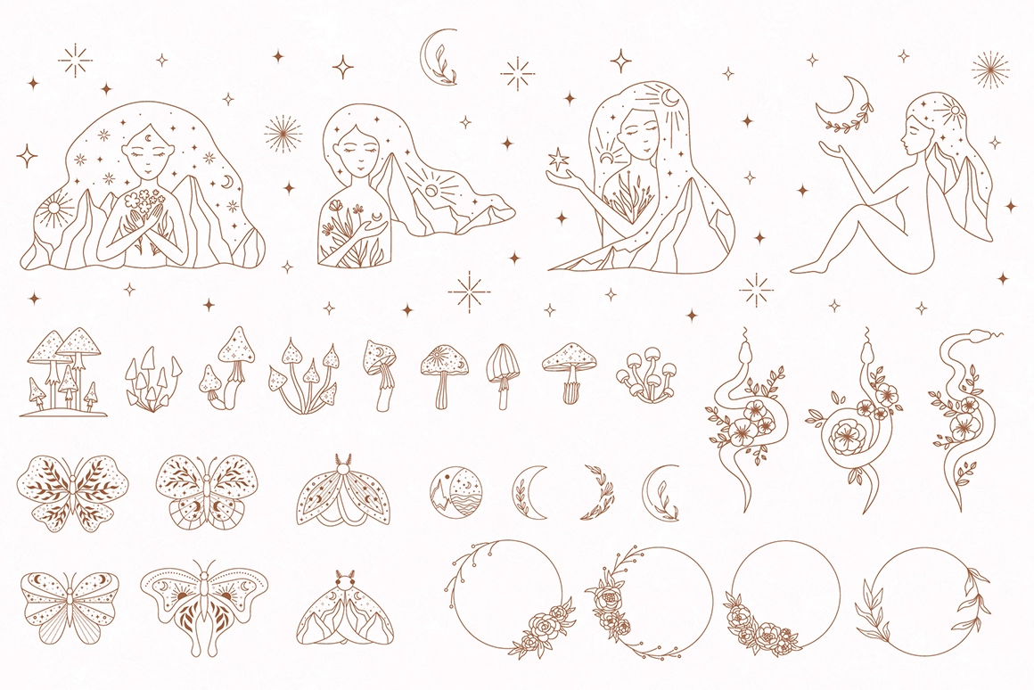 Лайн Арт Коллекция | Мистическая природа - скриншот 3