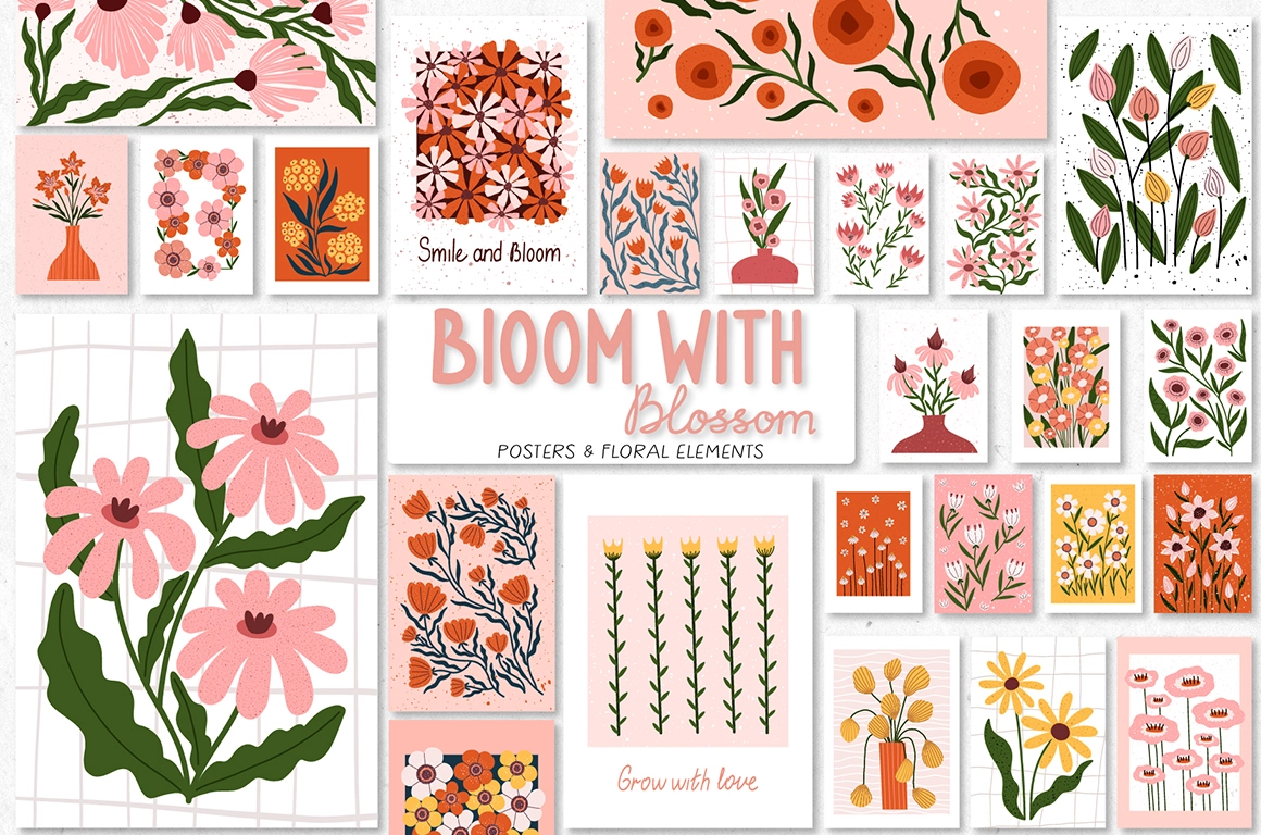 Modern Bloom | Цветочные постеры 2 - превью главного изображения