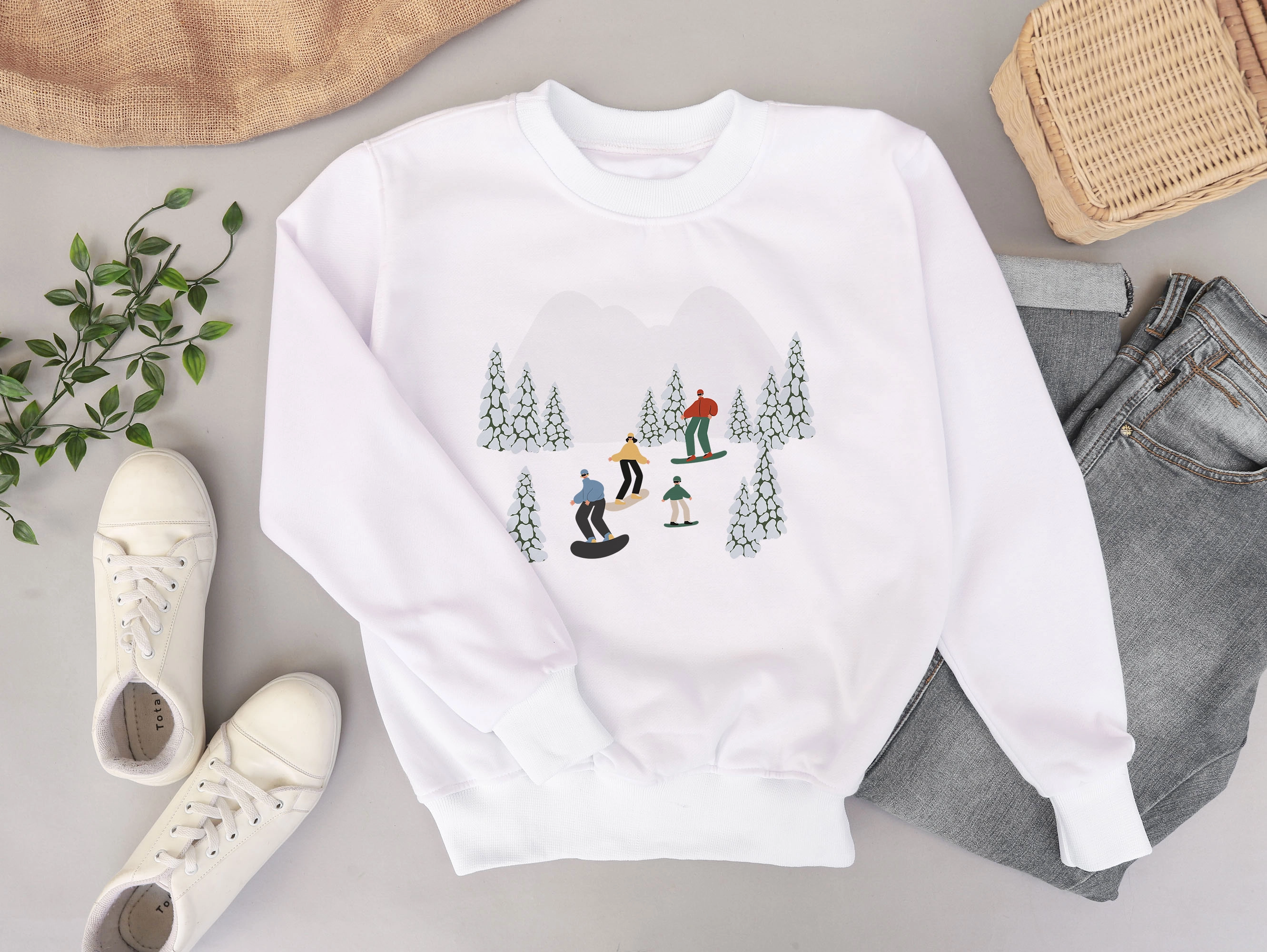 Коллекция иллюстраций с зимними видами спорта и деревенской жизнью: катание на лыжах, сноуборде и отдых в горах - скриншот 5