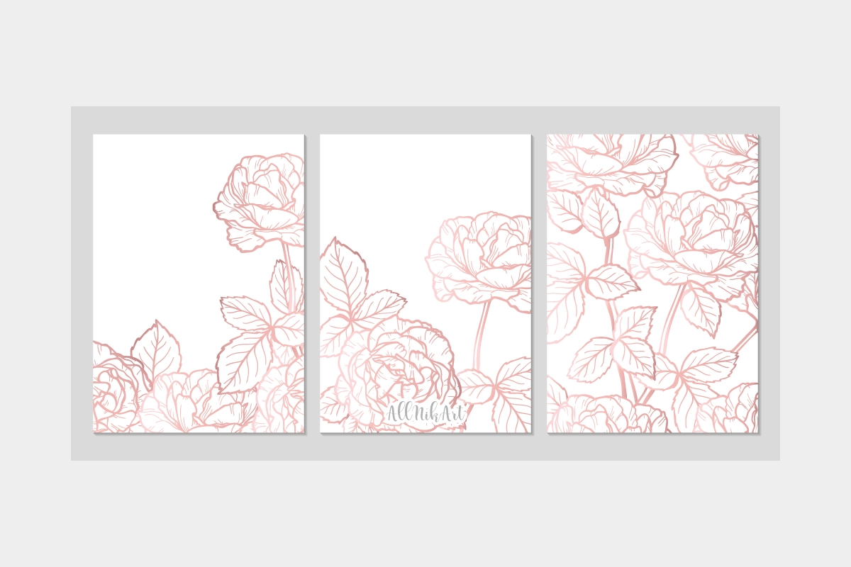 Открытки и паттерны с розами. Графический набор - скриншот 2