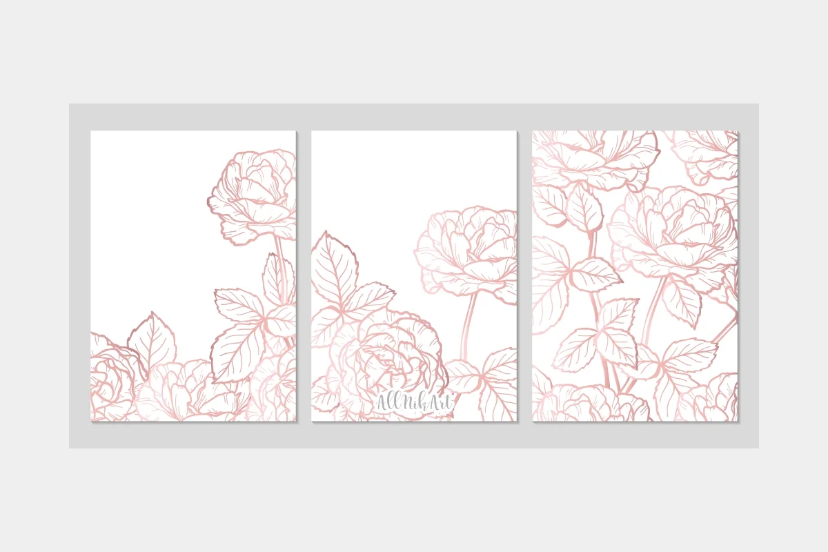 Открытки и паттерны с розами. Графический набор - скриншот 2