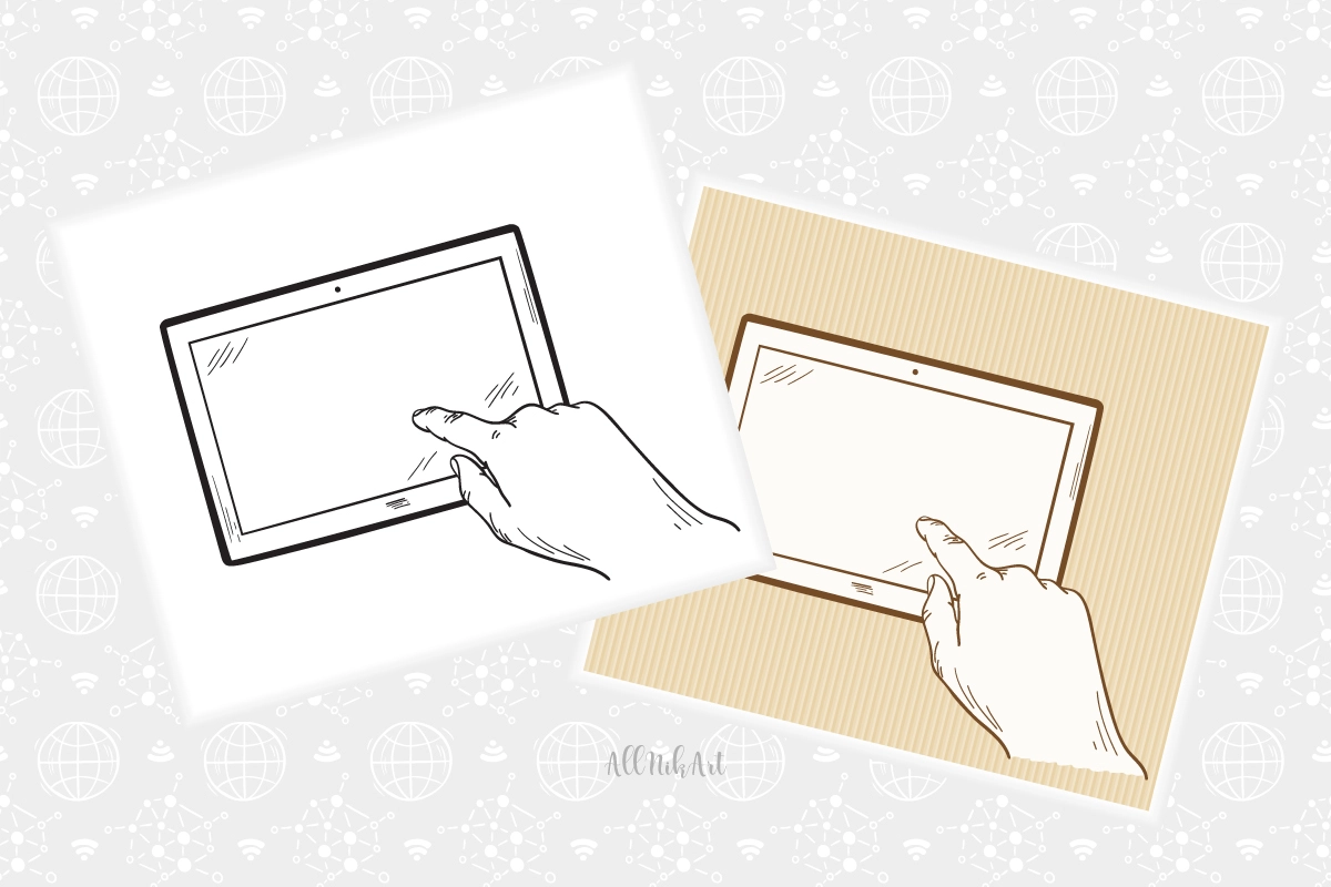 Мокапы смартфона в руке. Векторный набор - скриншот 3