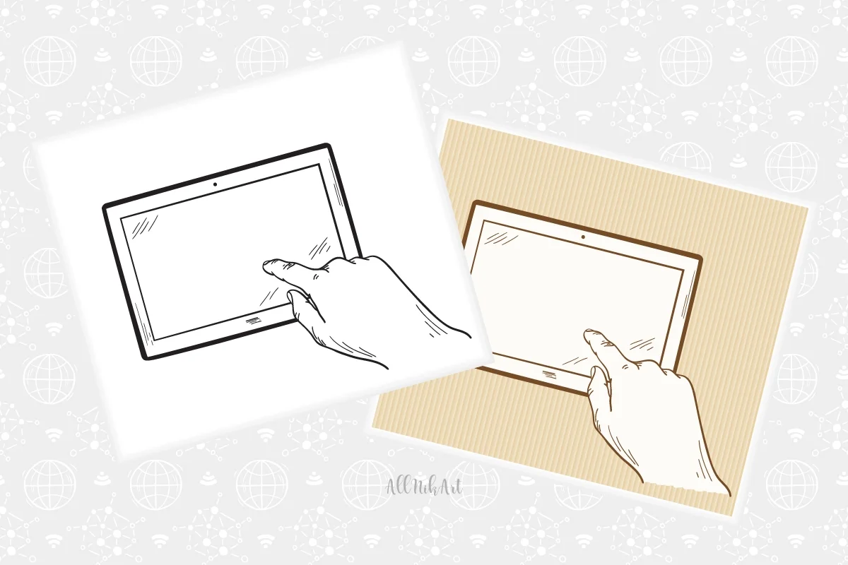 Мокапы смартфона в руке. Векторный набор - скриншот 3