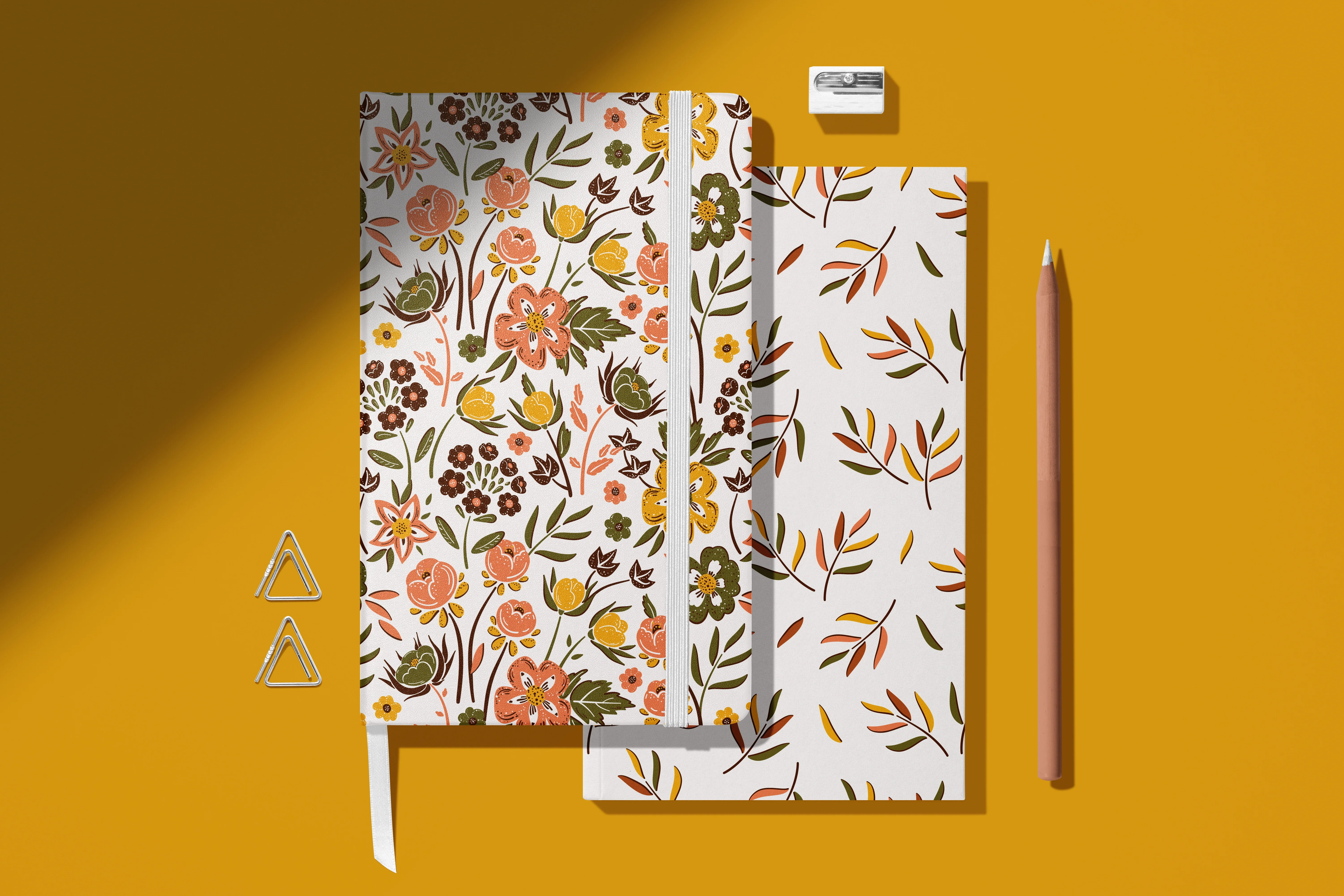 Цветы. Векторный набор бесшовных паттернов. - скриншот 1