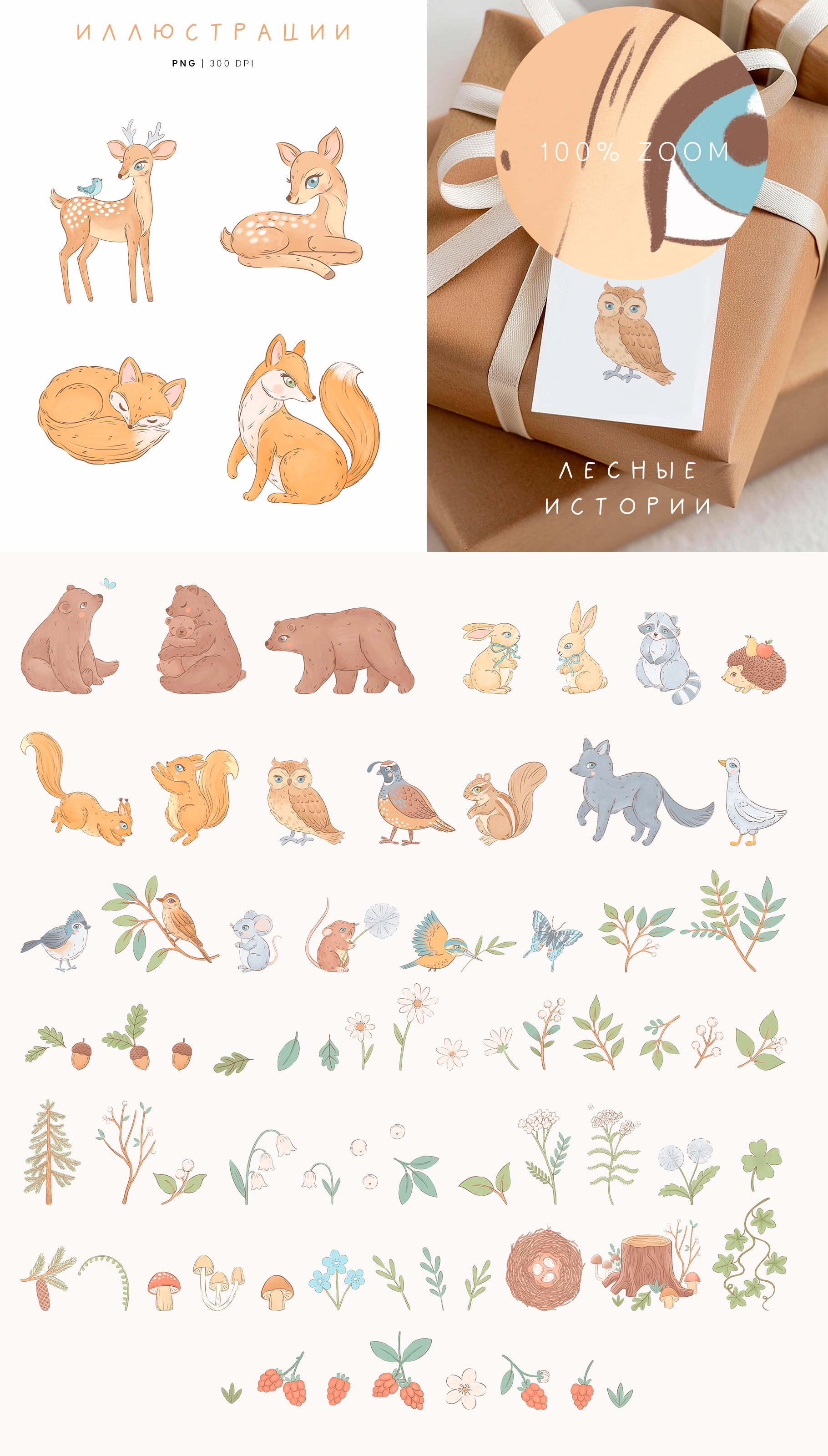 ЛЕСНЫЕ ИСТОРИИ. Иллюстрации и паттерны - скриншот 9