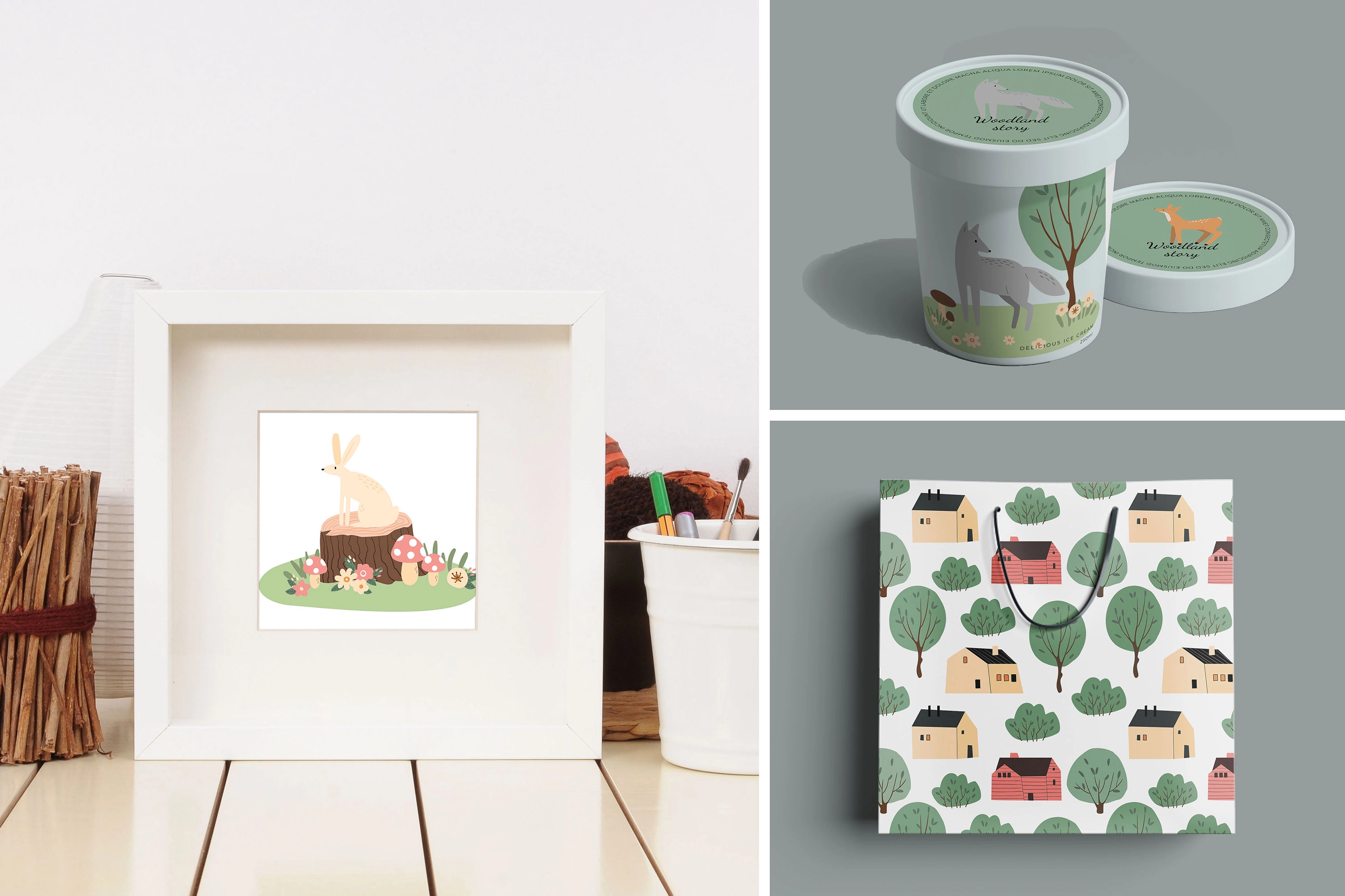 Лесная история. Коллекция элементов для создания сцен с животными и персонажами - скриншот 7