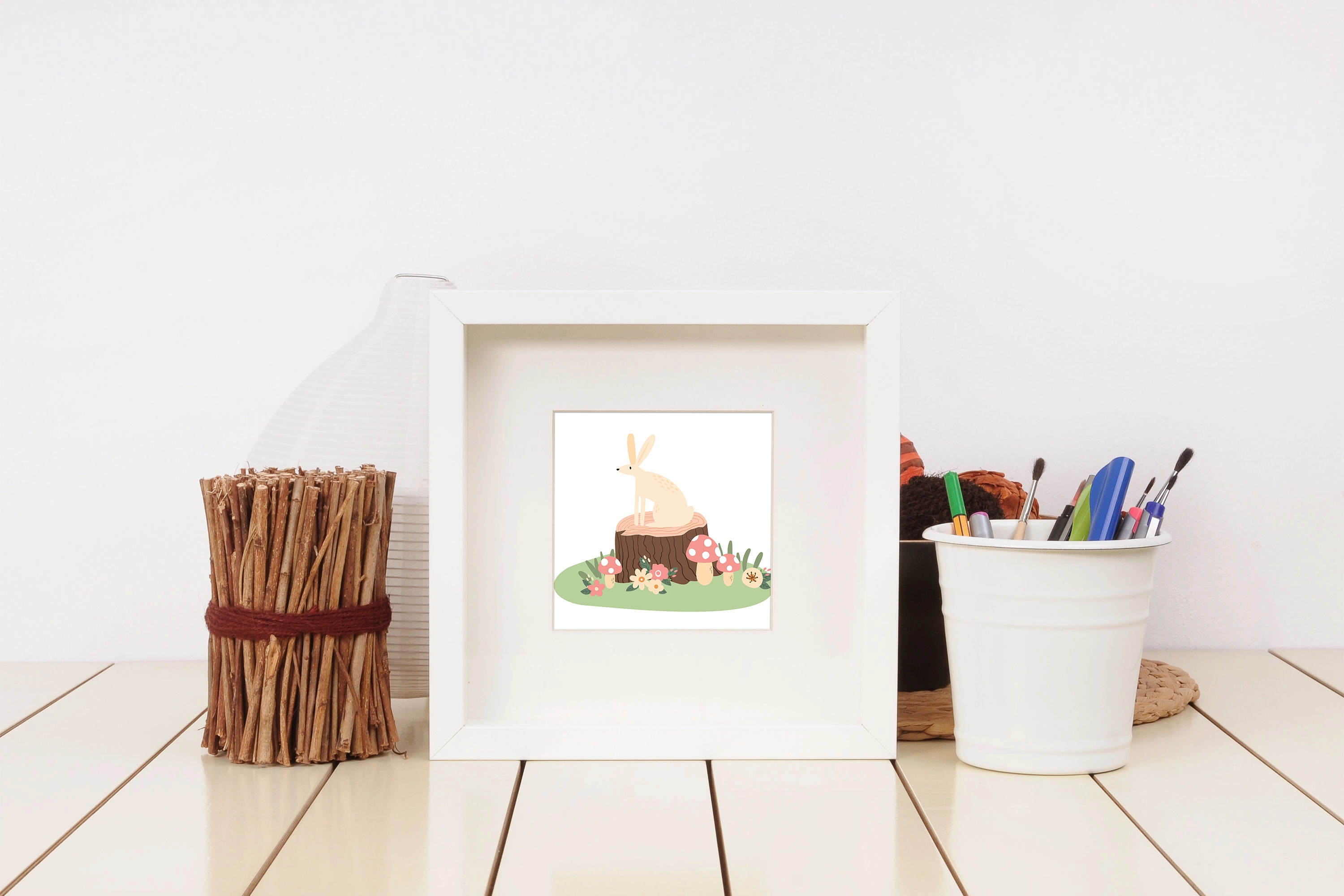 Набор иллюстраций с волшебными лесными домиками, животными и девушками в природном окружении - скриншот 5