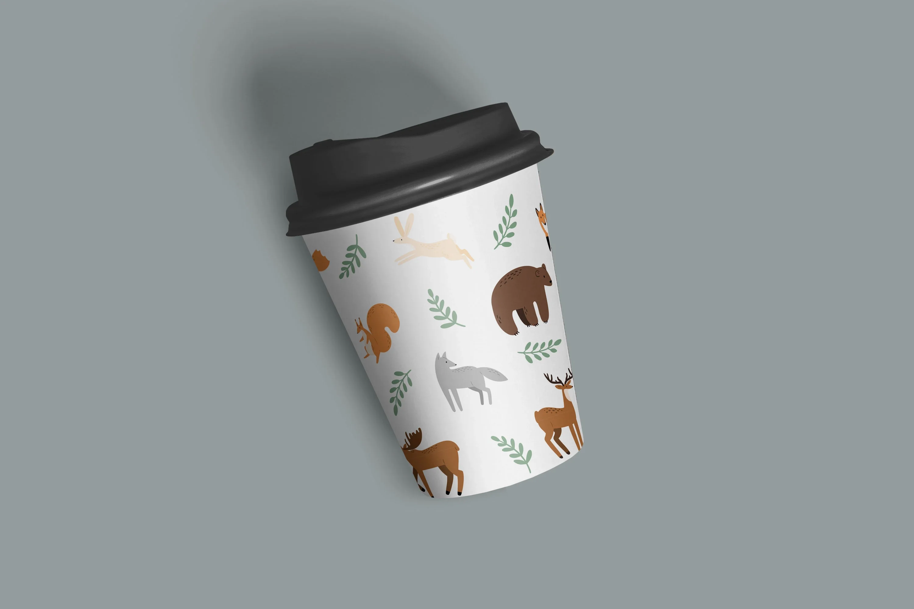 Набор бесшовных паттернов с волшебным лесом, животными, домиками и девушками в природных сценах - скриншот 4