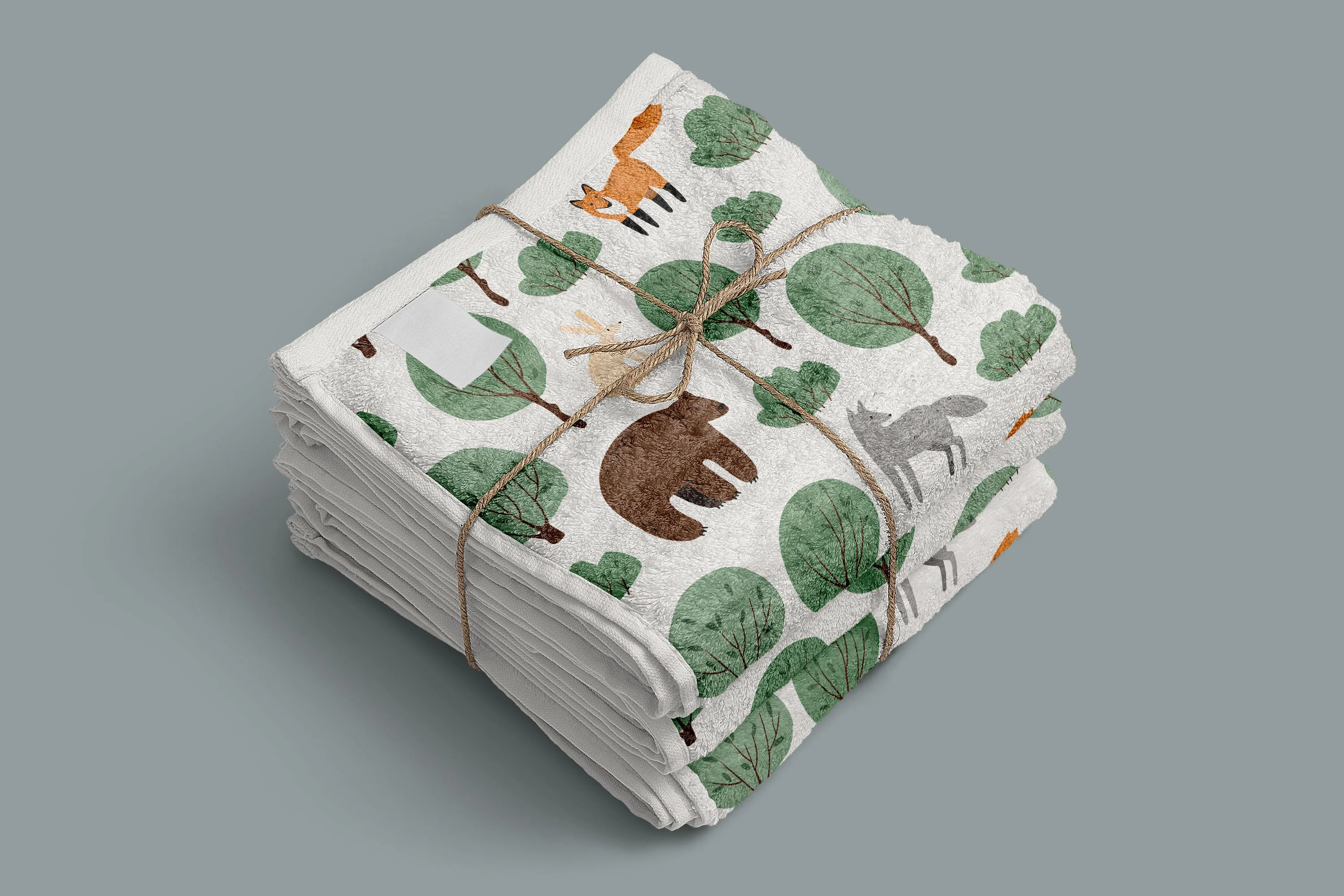 Набор бесшовных паттернов с волшебным лесом, животными, домиками и девушками в природных сценах - скриншот 5