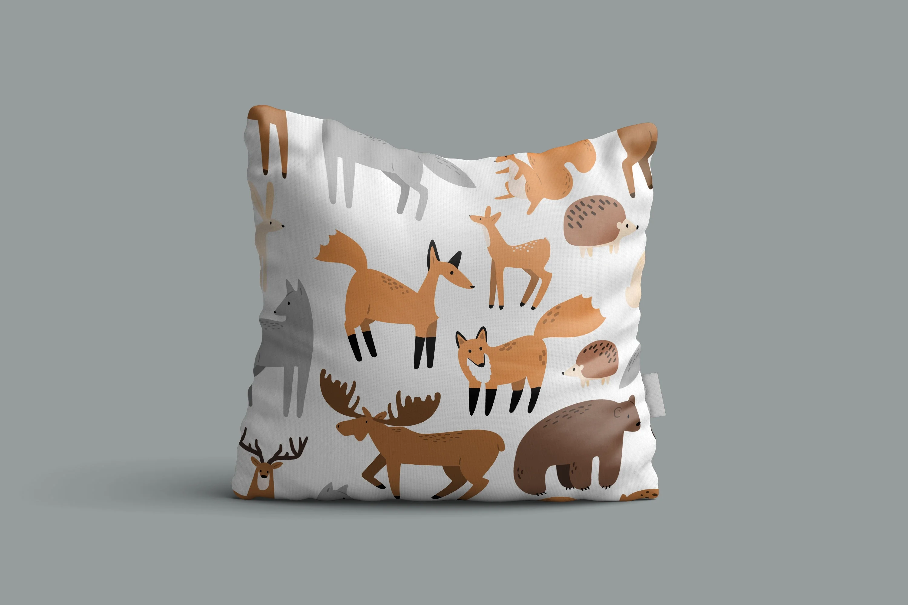 Набор бесшовных паттернов с волшебным лесом, животными, домиками и девушками в природных сценах - скриншот 7