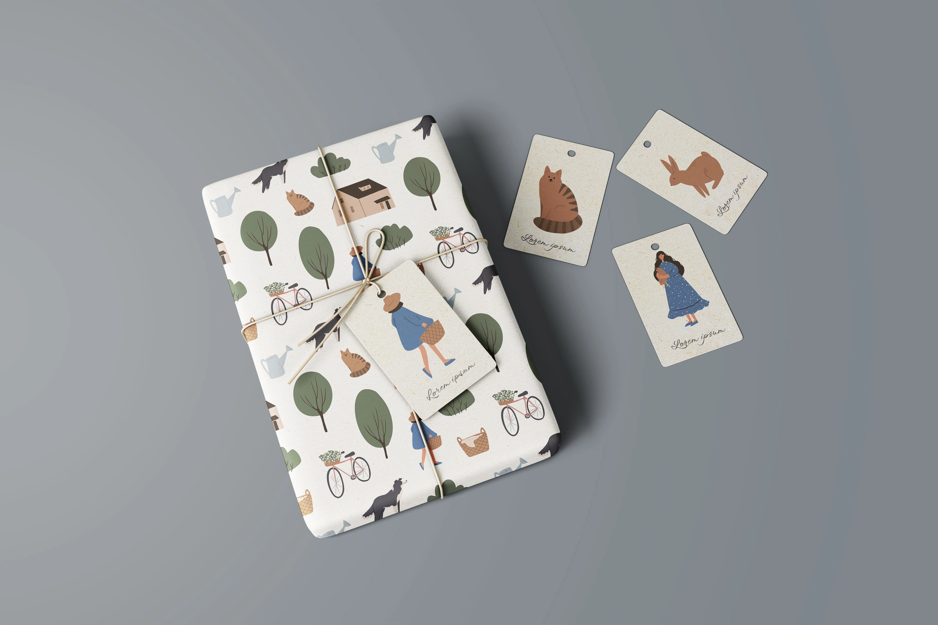 Набор бесшовных паттернов Фермерская жизнь с животными, фермерами, домиками и элементами деревни - скриншот 5