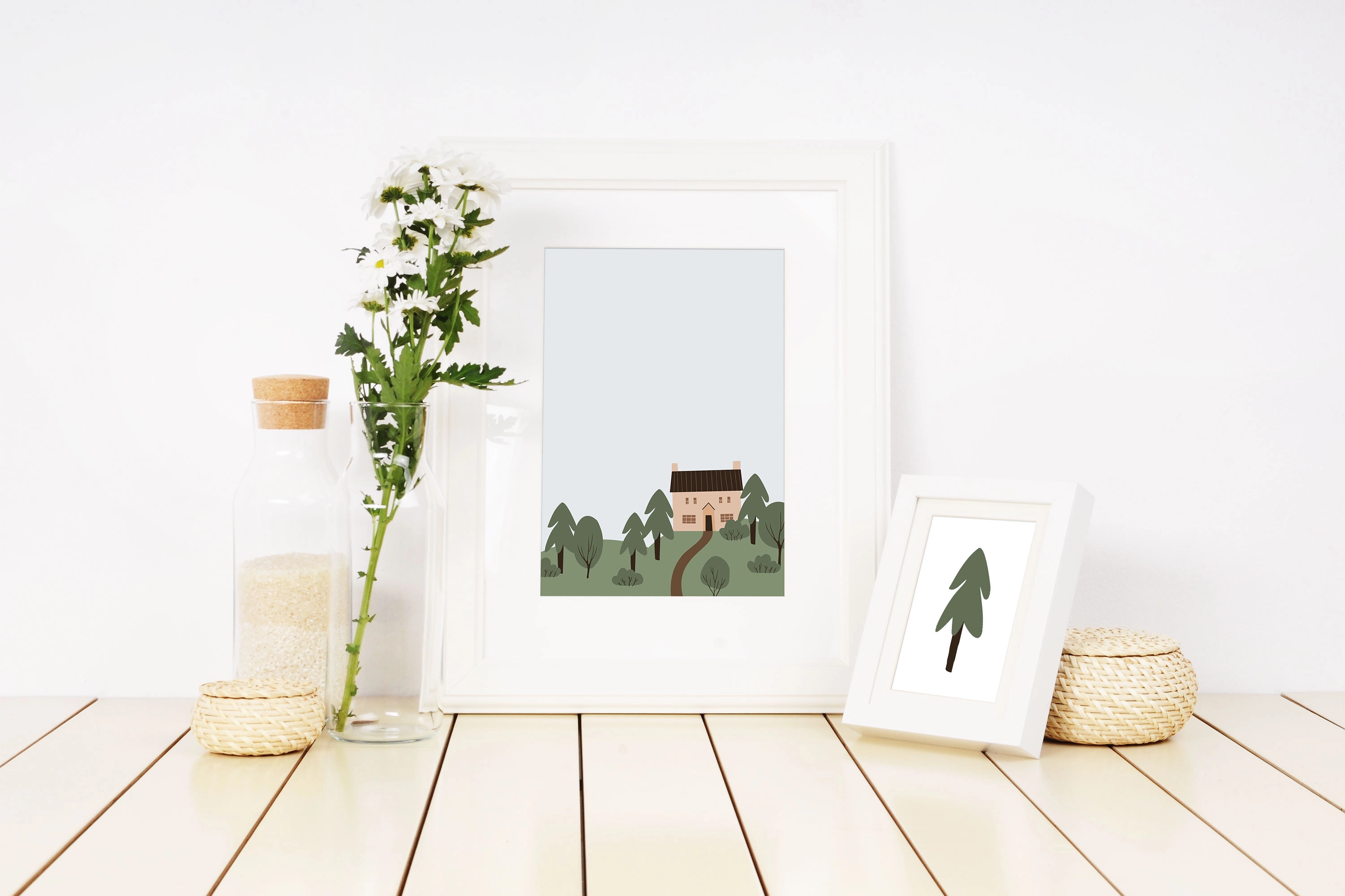 Набор иллюстраций Фермерские и сельские ландшафты с полями, домиками и природными сценами - скриншот 2