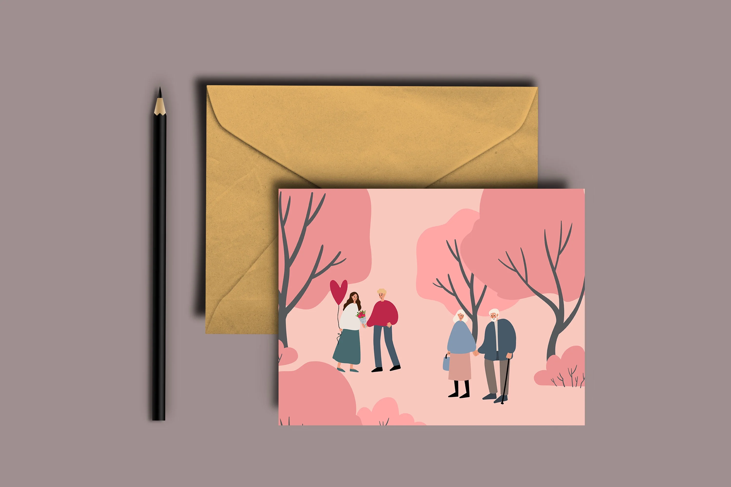 Набор иллюстраций с влюблёнными парами для праздника ДЕнь Святого Валентина - скриншот 4