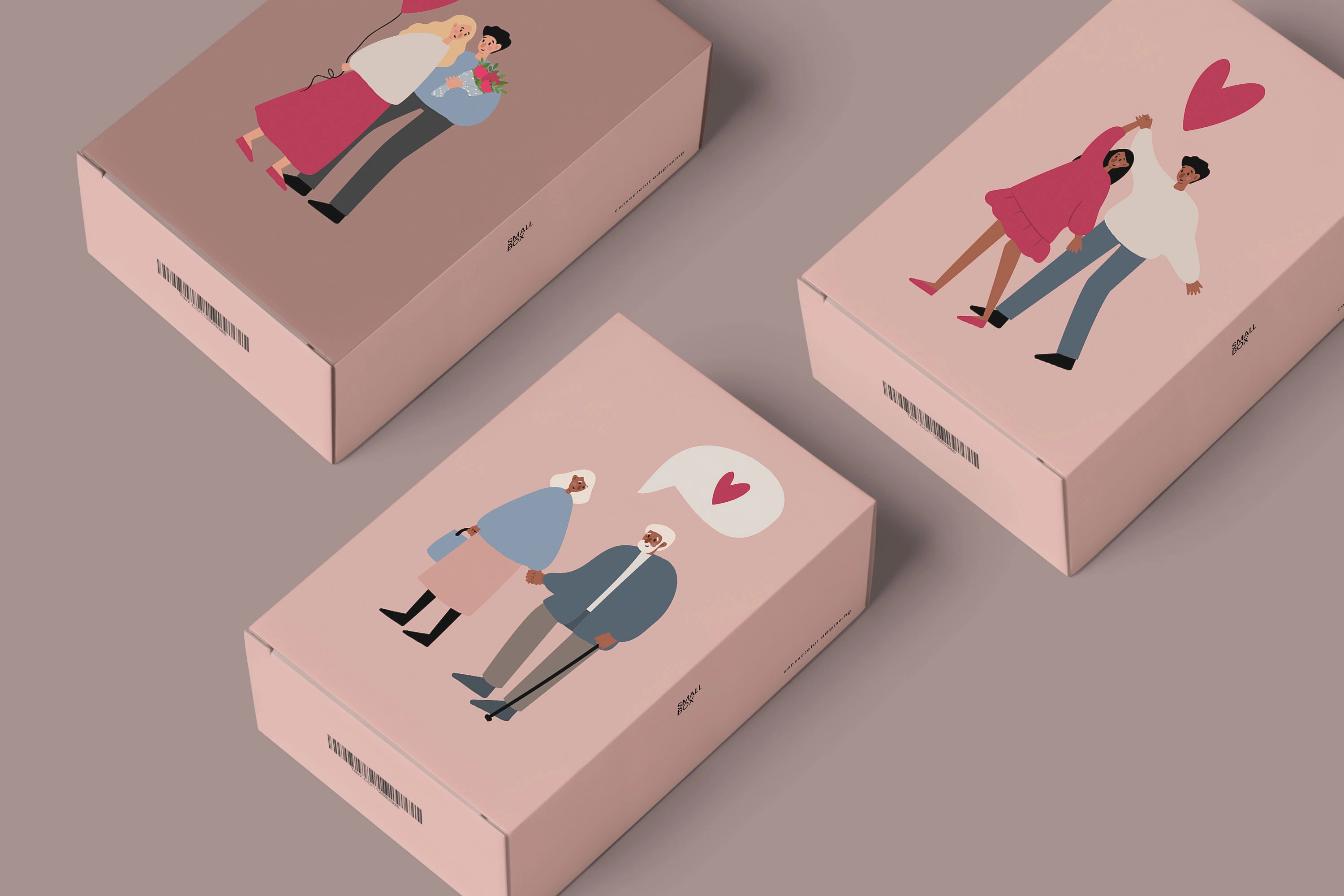 Набор иллюстраций с влюблёнными парами на улицах города и в парках - скриншот 6