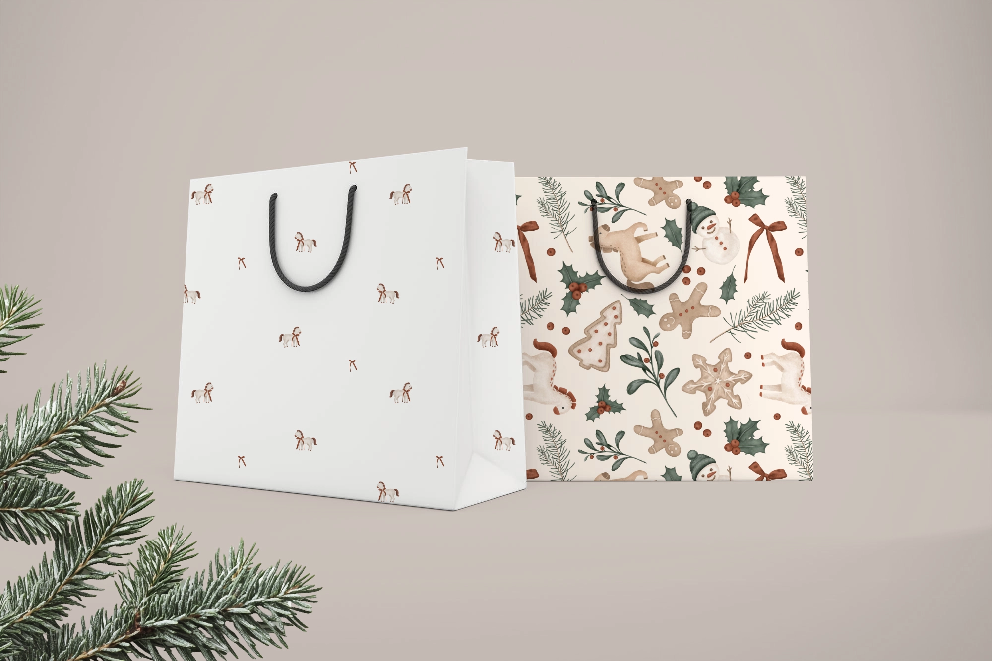 Бесшовные новогодние паттерны с символом года - скриншот 7