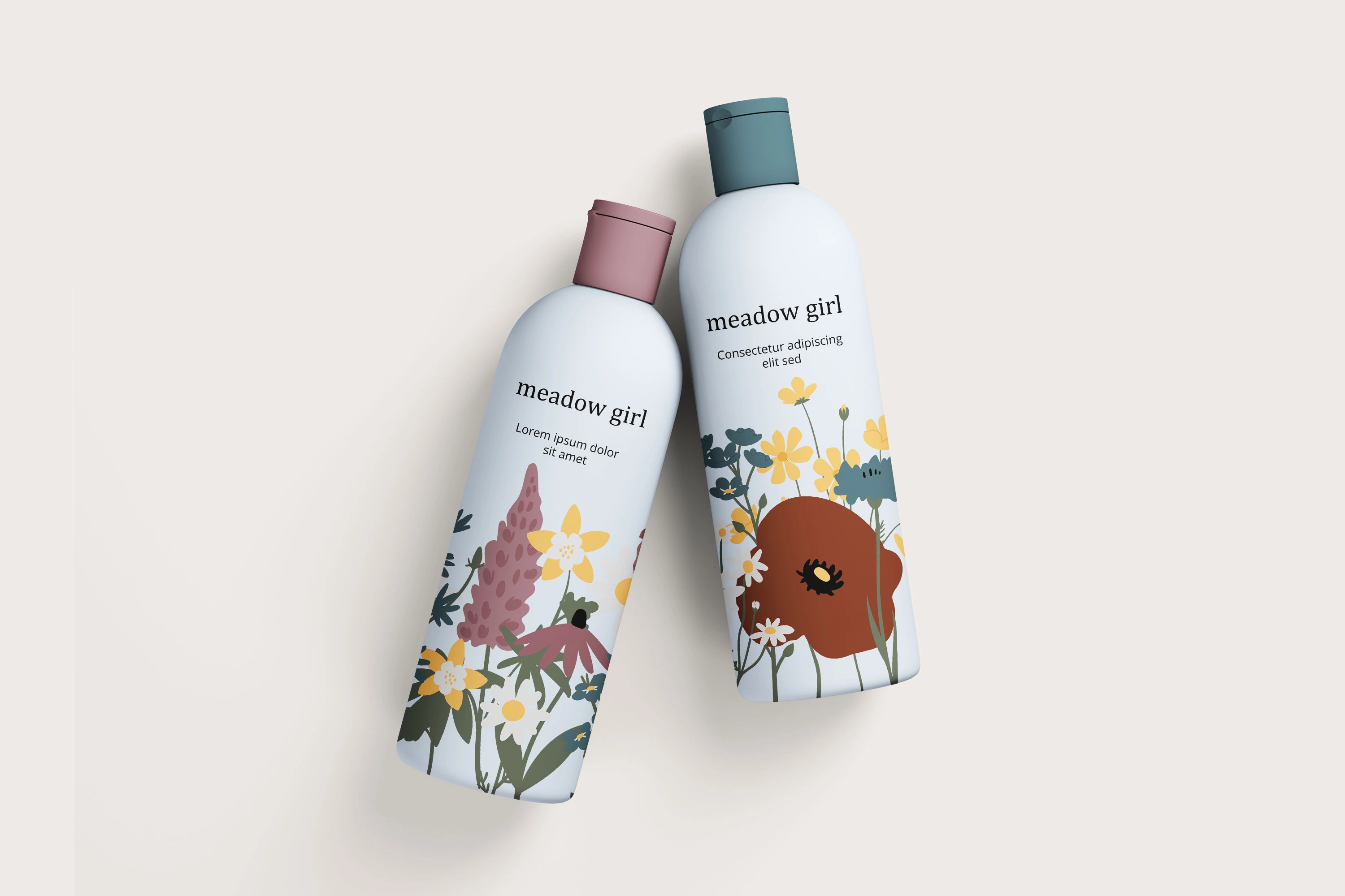 Коллекция бесшовных бордюров с полевыми цветами и девушками в стиле коттеджкор - скриншот 3