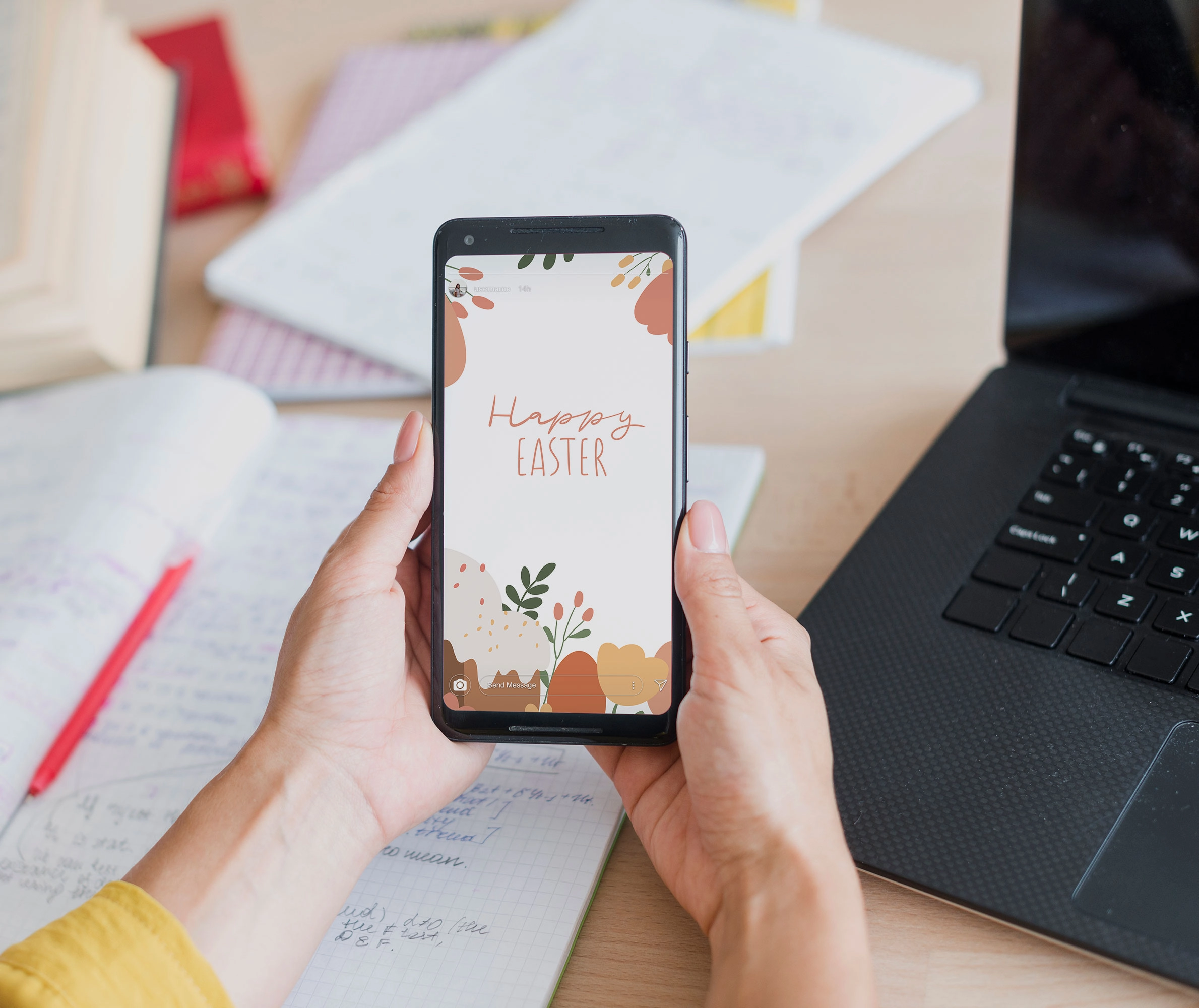 Набор пасхальных иллюстраций с кроликами, детьми и корзинками яиц - скриншот 6