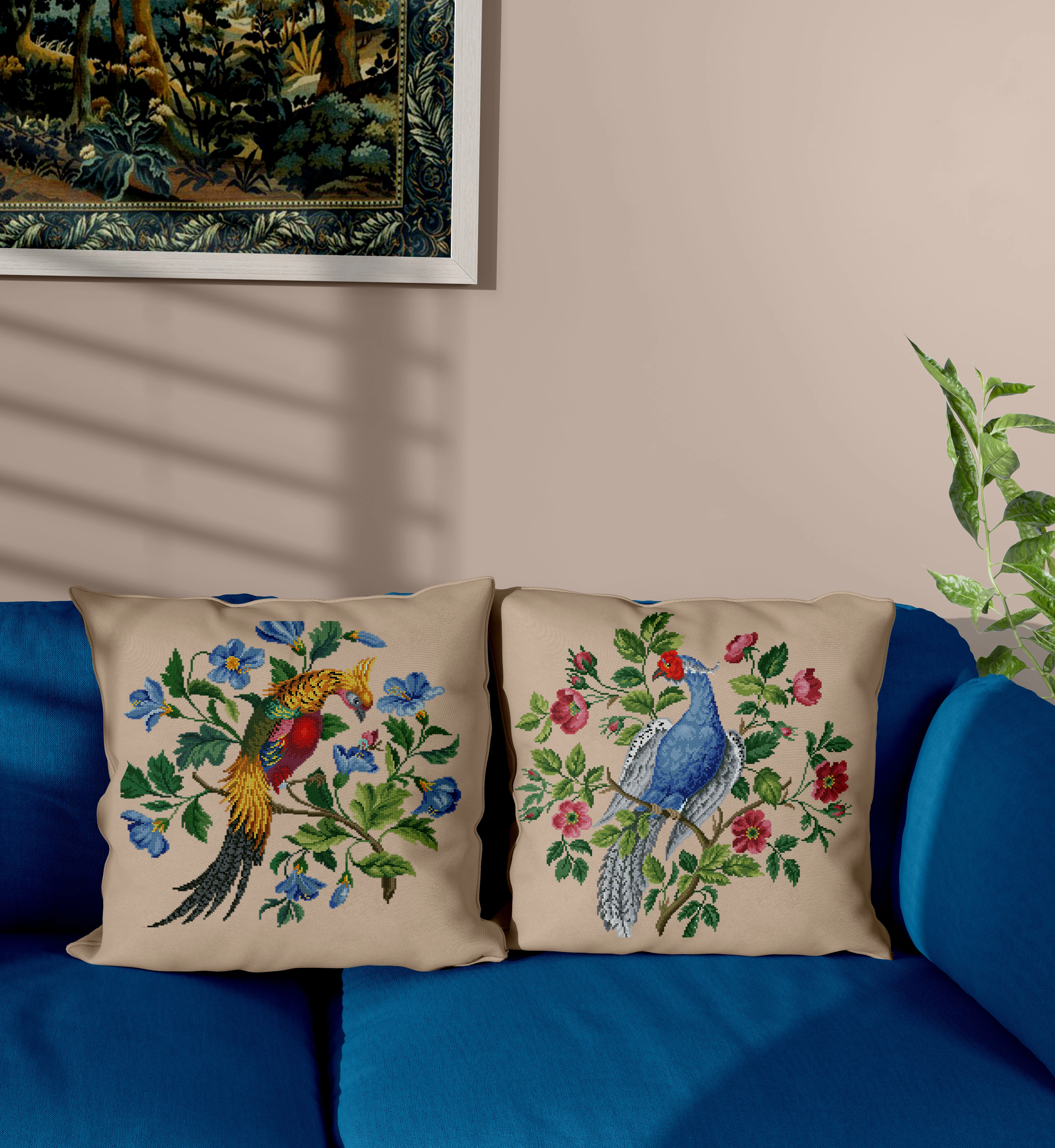 "Золотистый фазан" восстановленная старинная схема вышивки - скриншот 2