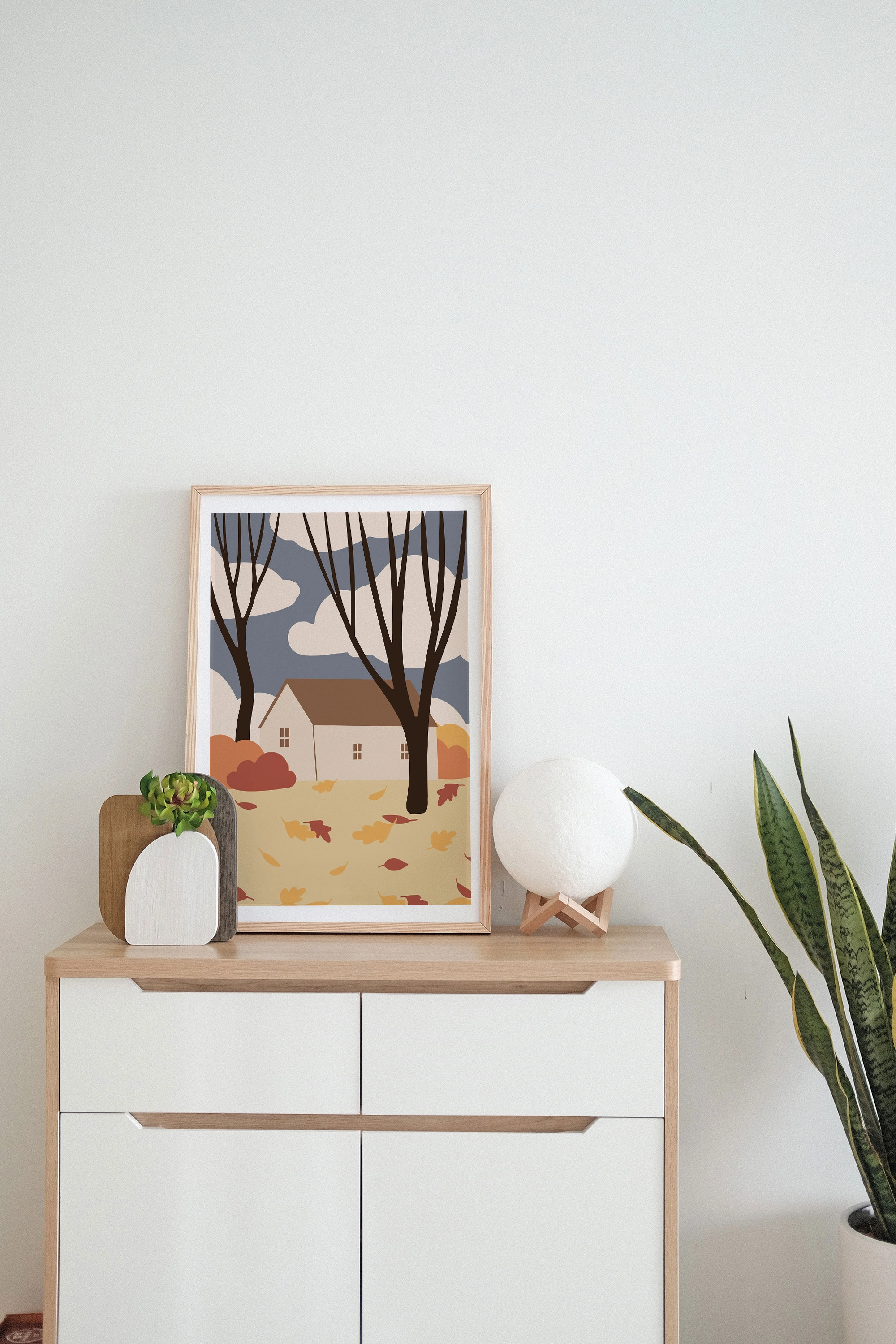 Набор иллюстраций для Хэллоуина с украшенными дверьми и осенними пейзажами - скриншот 3