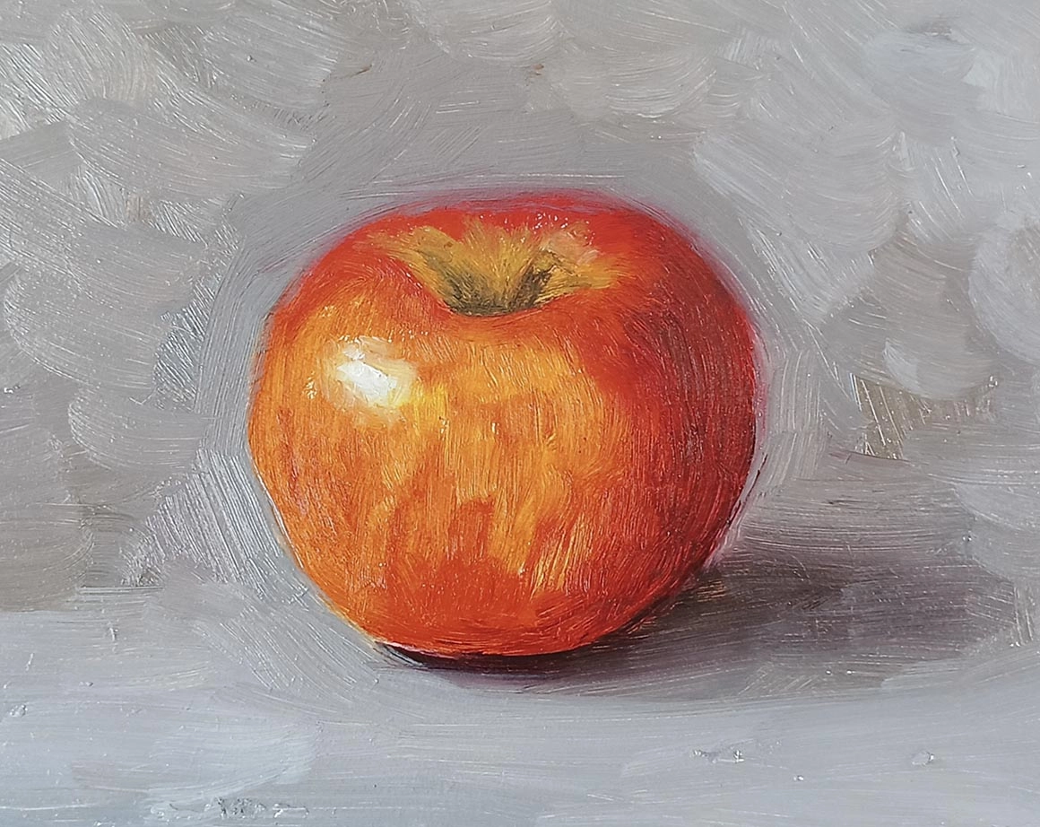 Урок 1 по живописи маслом для начинающих "Красное яблоко" - скриншот 1