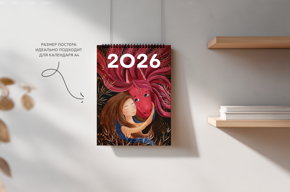 Огненная лошадь. Постер А4 с символом года 2026 - скриншот 2