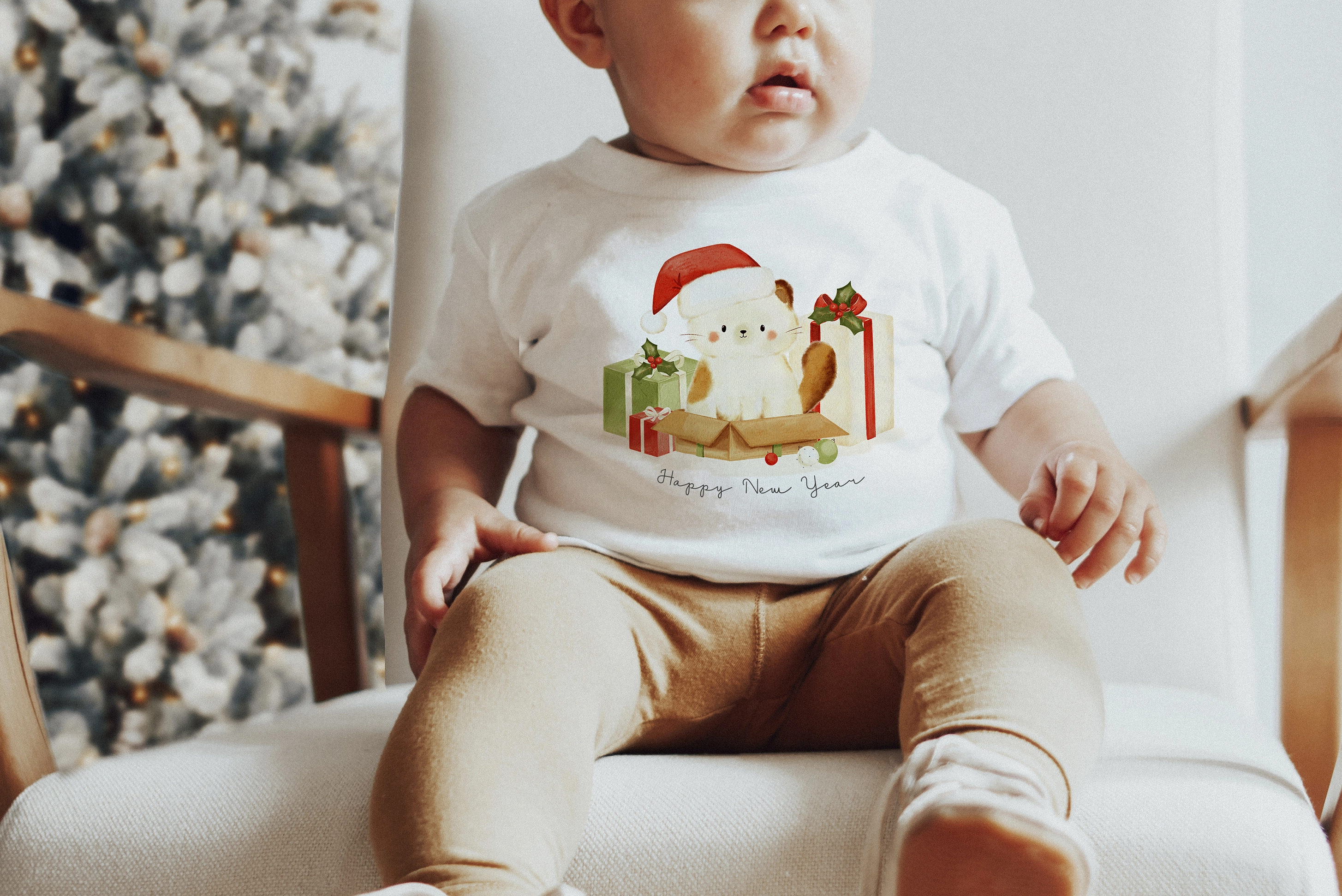 Новогодние котики, акварельная коллекция иллюстраций и паттернов - скриншот 5