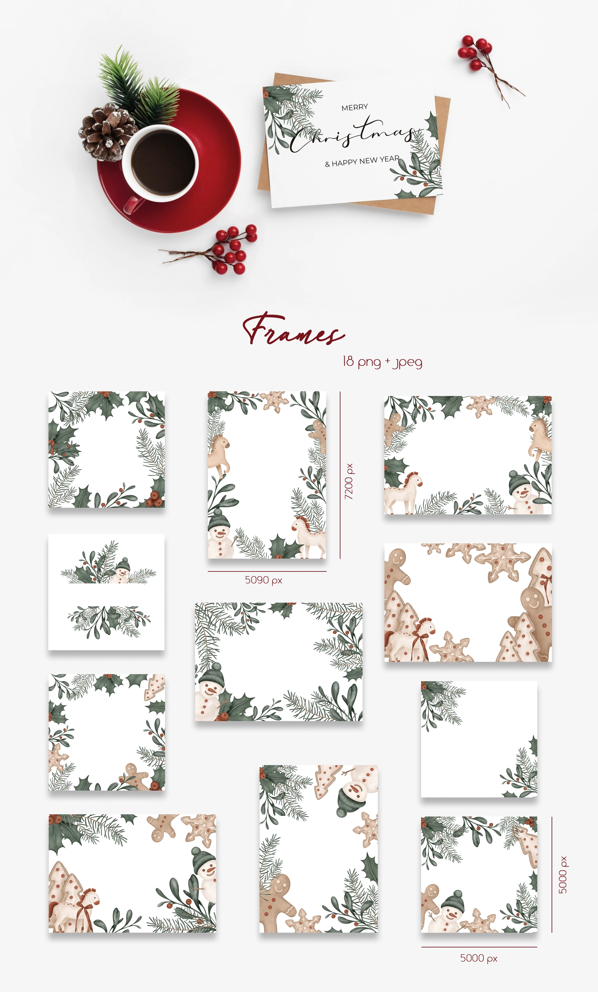 Новогодние и рождественские композиции, рамки, бордюры, элементы - скриншот 4