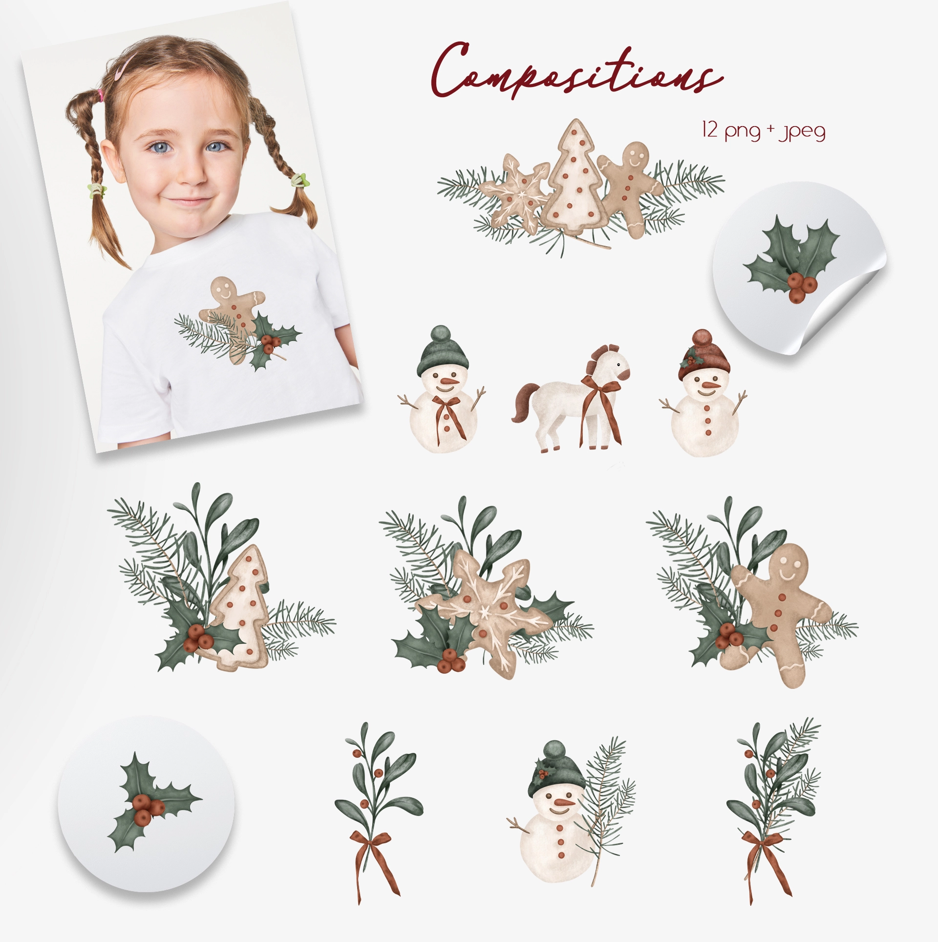 Новогодние и рождественские композиции, рамки, бордюры, элементы - скриншот 1