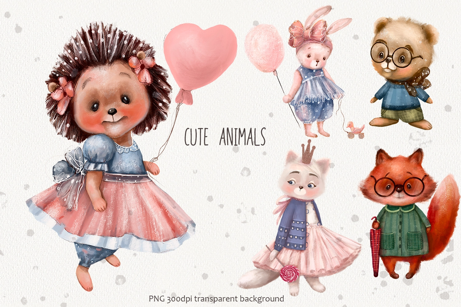Cute Animals — акварельный клипарт с милыми животными - скриншот 2