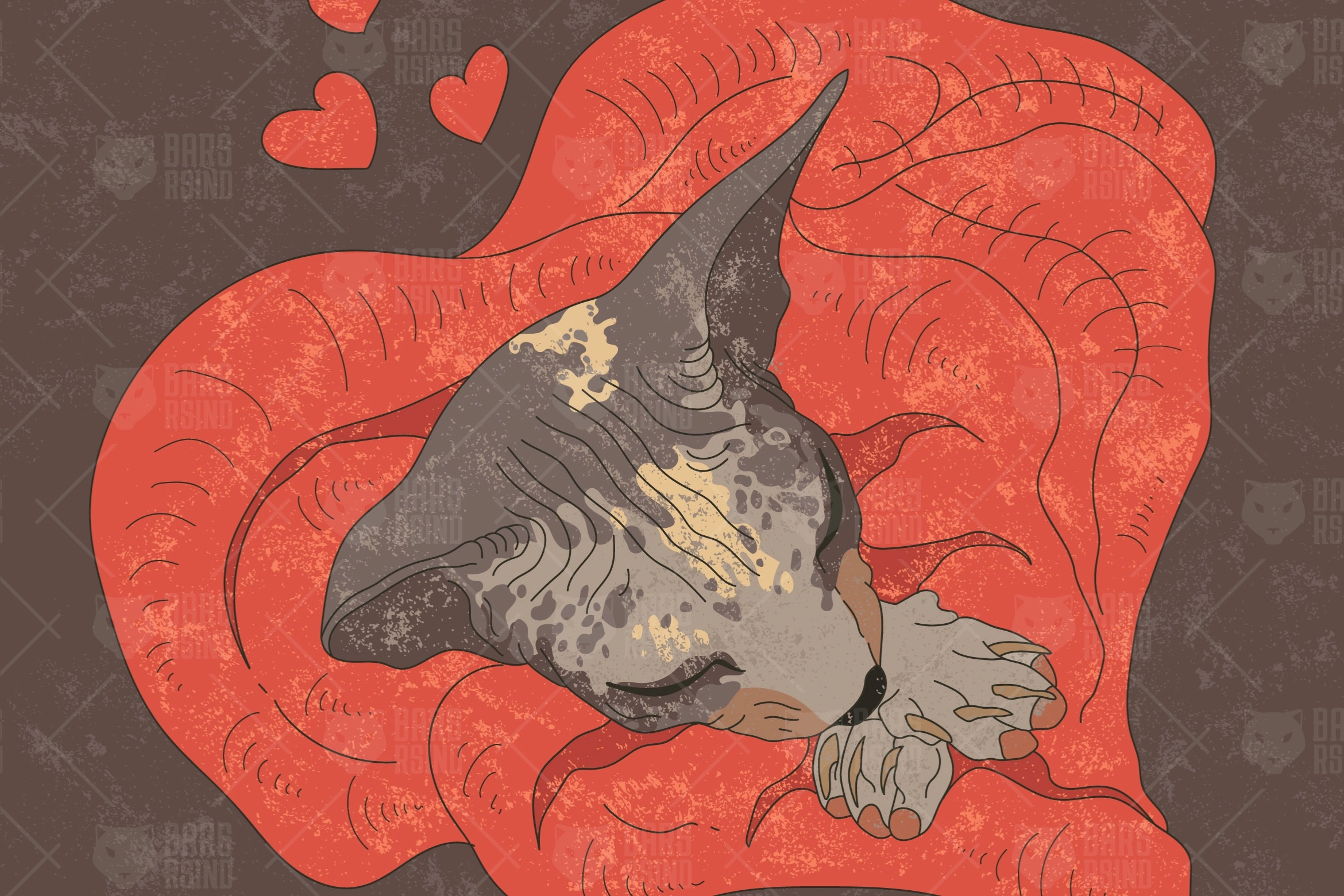 Счастливая спящая кошка - превью главного изображения