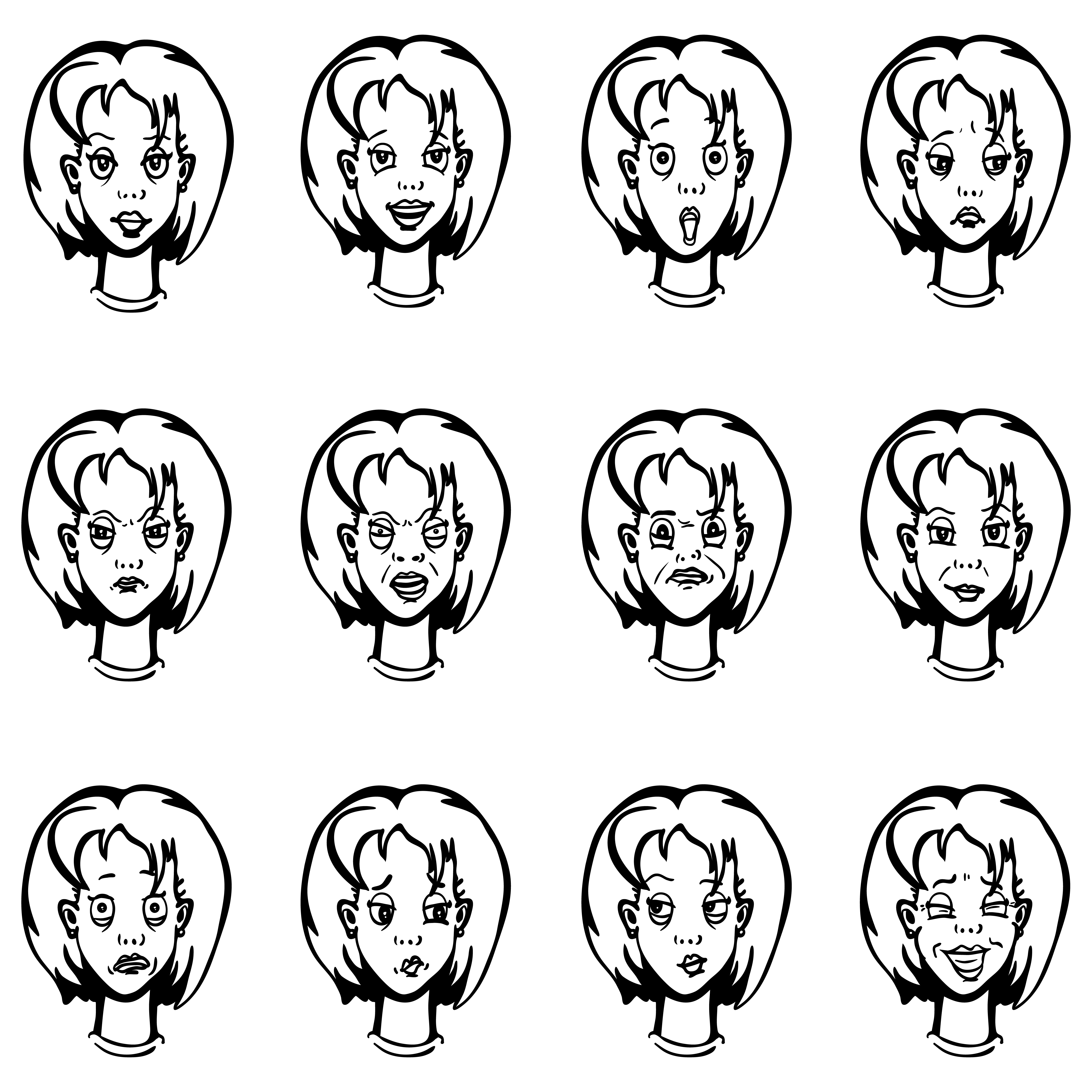 Эмоции мультяшного персонажа: девушка - скриншот 1