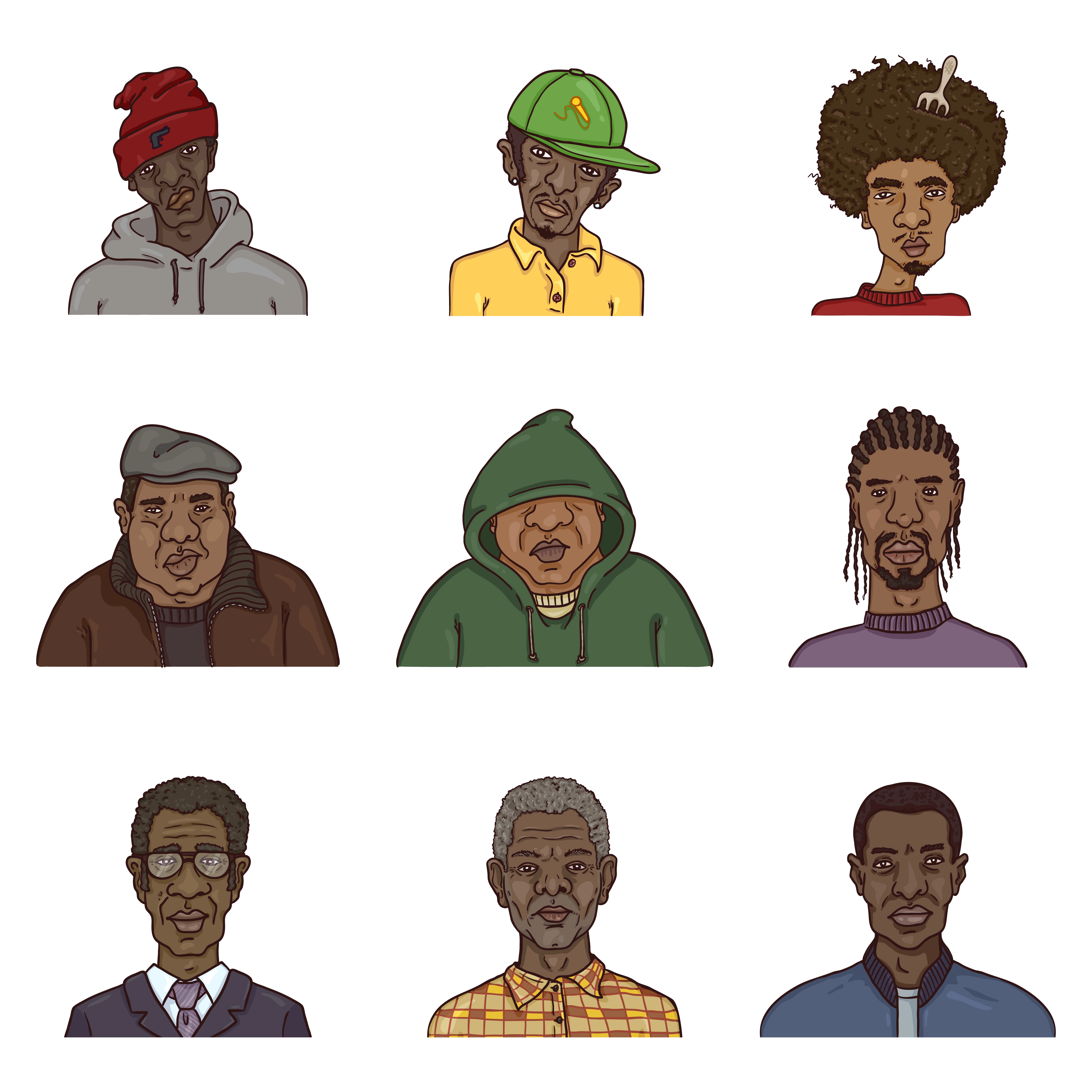 99 портретов мультяшных персонажей. Графический набор - скриншот 1