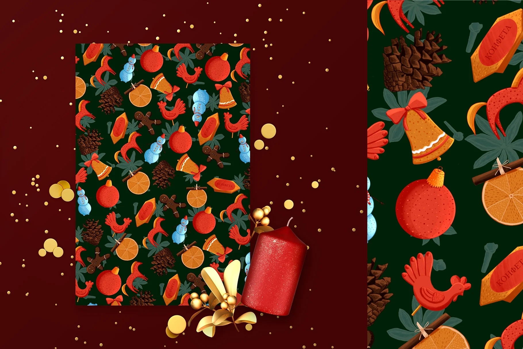 Зимняя коллекция. Набор зимних паттернов и элементов - скриншот 12