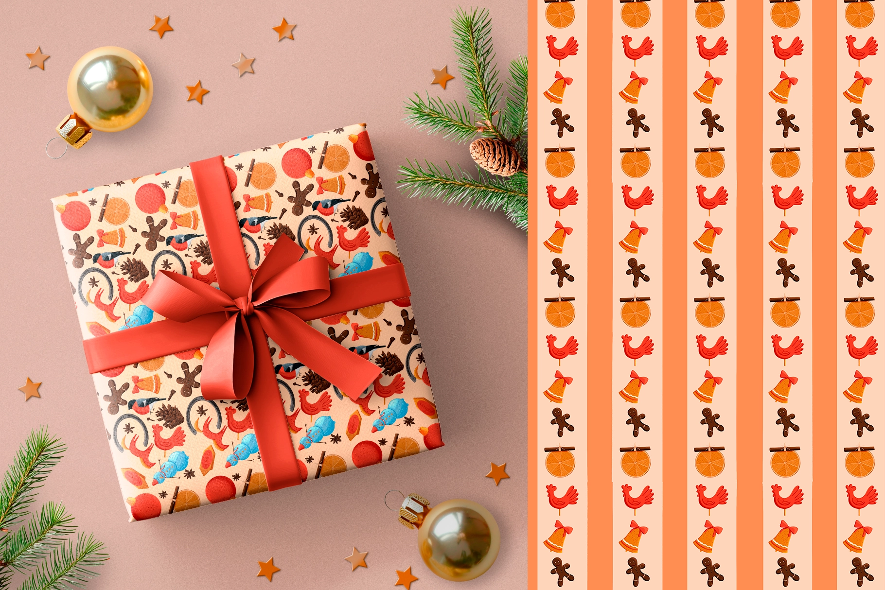 Зимняя коллекция. Набор зимних паттернов и элементов - скриншот 3