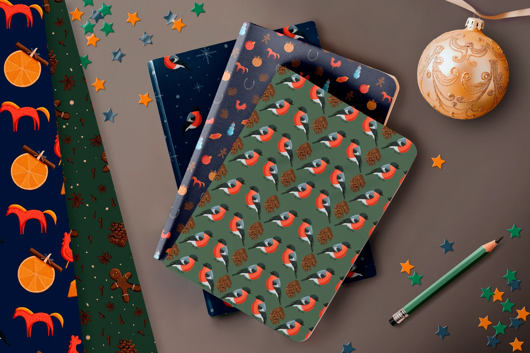 Зимняя коллекция. Набор зимних паттернов и элементов - скриншот 8